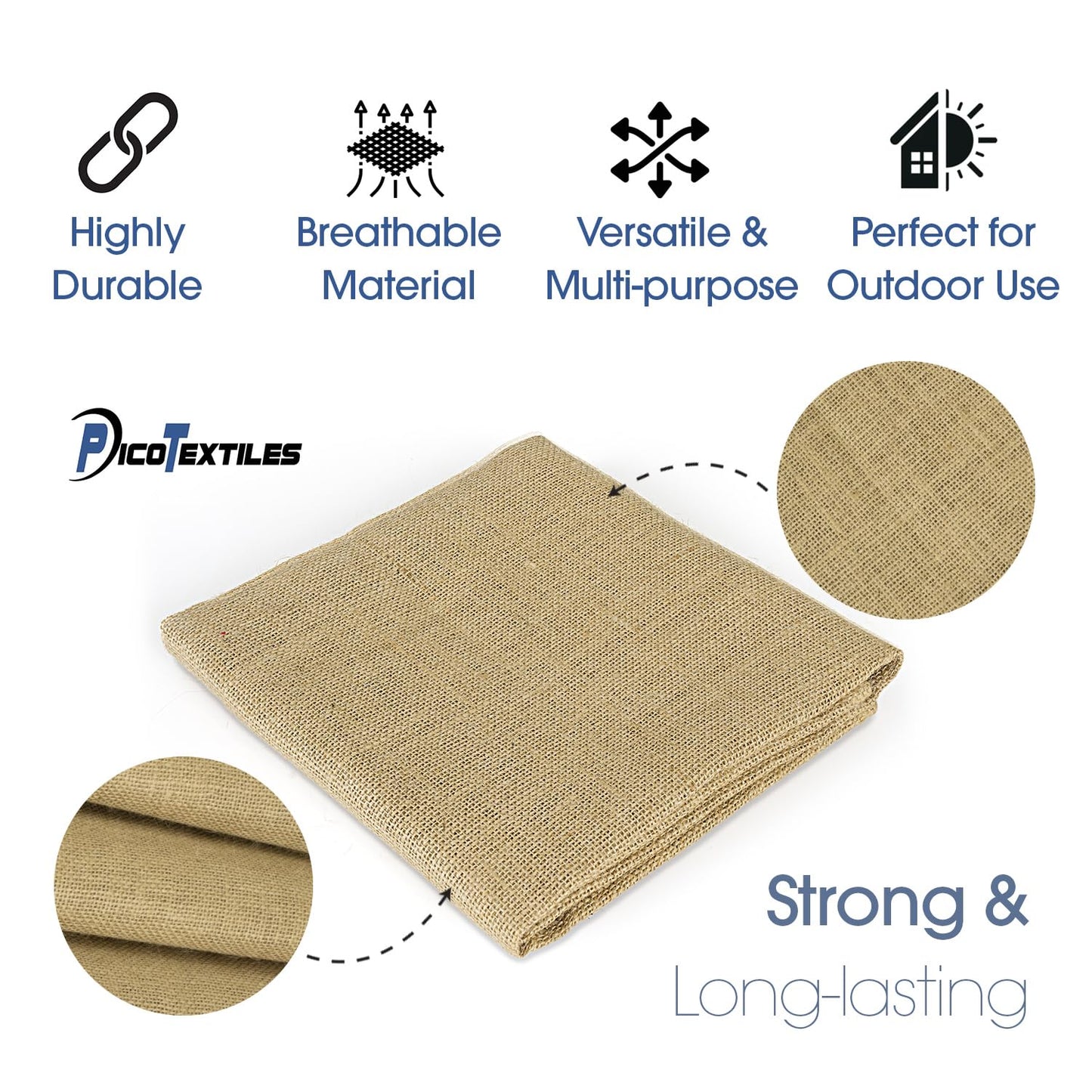 Pico Textiles 40" Wide Burlap - 3 Yard Bolt (9 Feet) - Premium Natural Burlap Fabric, Sold by The Yard - Great for Weddings, Home Crafts, Garden, Table Runner, Tablecloth
