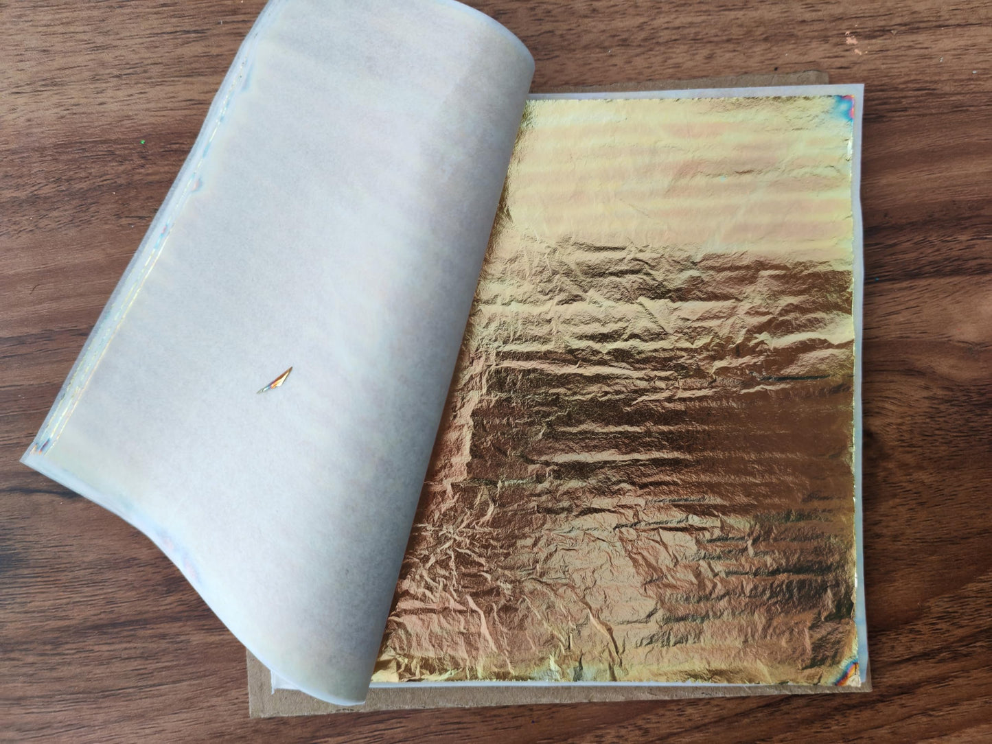 JINRUISI Variegated Gold Foil Leaf 50 Sheets Booklet Colorful Imitation Gold Leaf Gilding Craft Decoration Art (Autumn Harvest)
