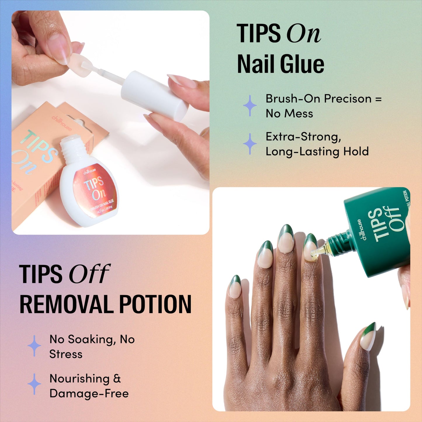 Chillhouse Chill Tips Signatures Press On Nails Kit, Better Than Chocolate - 30 Nail Shapes & Sizes, Dual-Sided Buffer & File, Cuticle Stick & Glue - Long-Lasting Nail Art Manicures