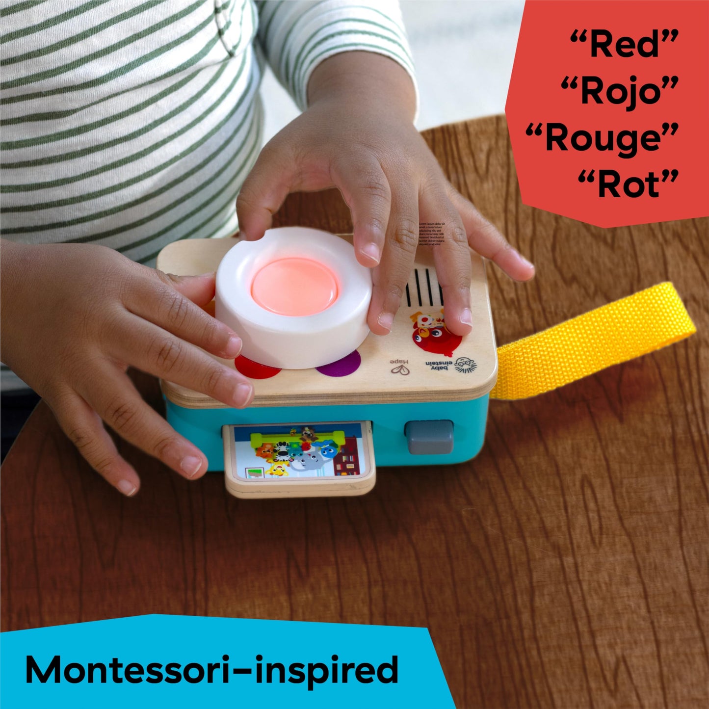 Baby Einstein + Hape Learning Lens Toy Camera for Pretend Play, Ages 6 Months and Up