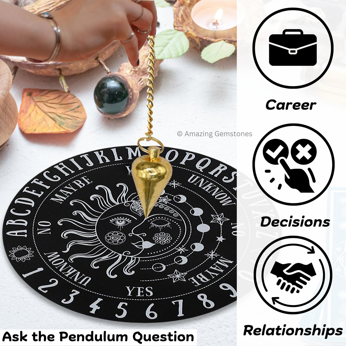 Amazing Gemstone Healing Metal Pendulums for Divination, Gold Dome Cone Steel Copper Pendulum High Energy Pendulo de Bronce Pendulos de Mesa MP95