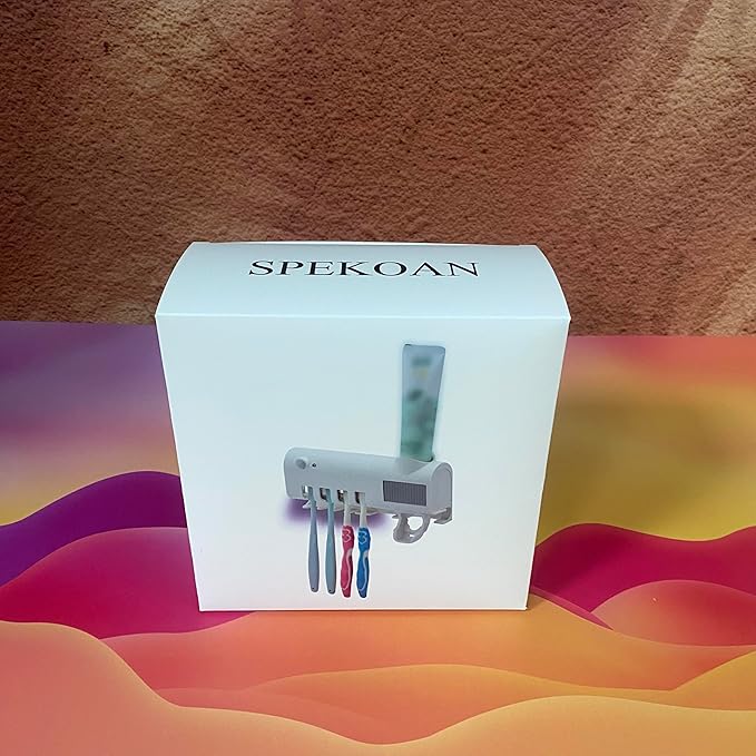 UV Toothbrush Cleaner Wall-Mounted Toothbrush Holder with UV Light and Rechargeable Battery, Helps Reduce Bacteria and Maintain Toothbrush Cleanliness, Smart Timer Function