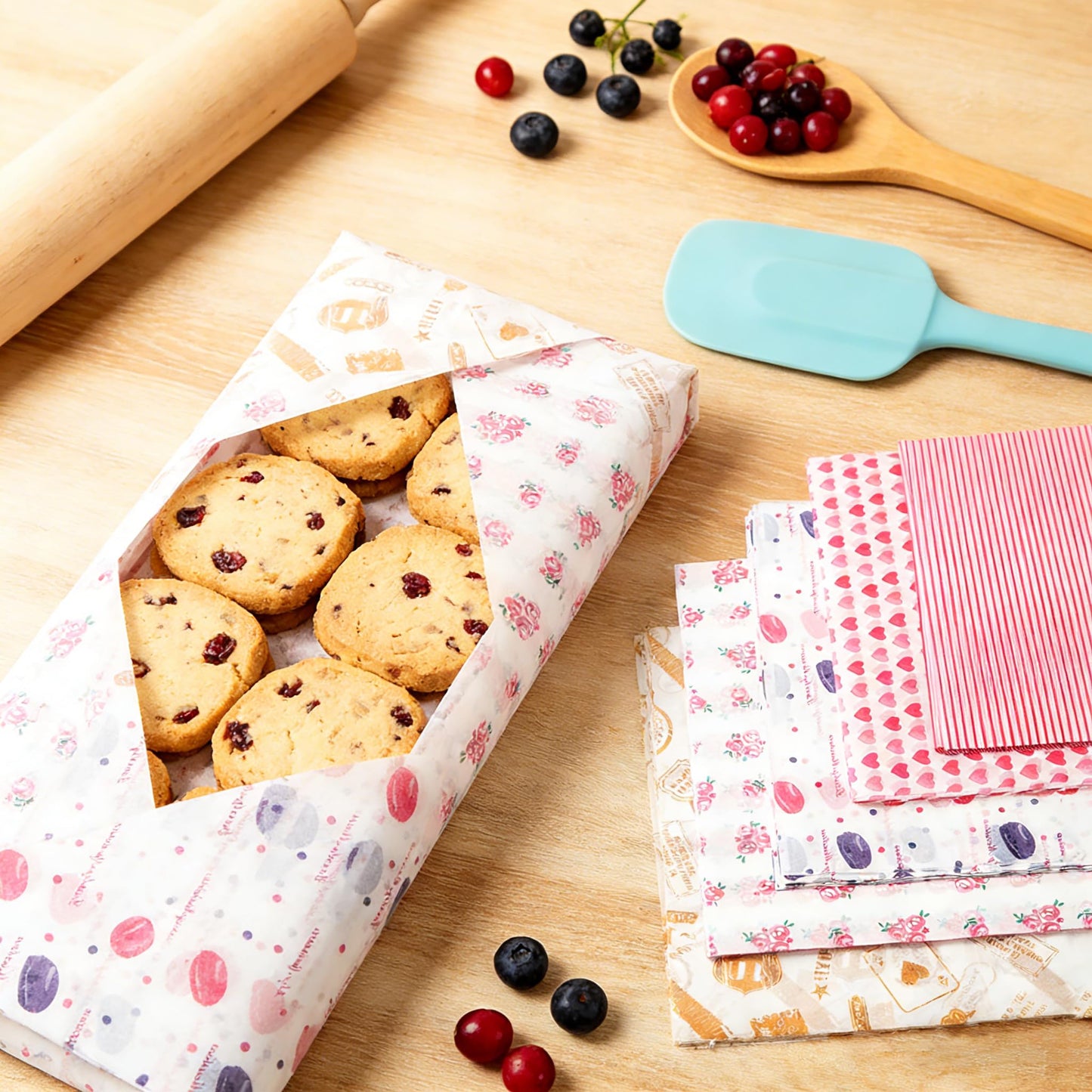 5 Boxes 250 Sheets Wax Paper Sheets Heart & Rose & Line Pattern Greaseproof Basket Liners Sandwich Burger Chips Cookies Food Grade Deli Wrap Paper Baking Parchment 8.5 x 9.8 in