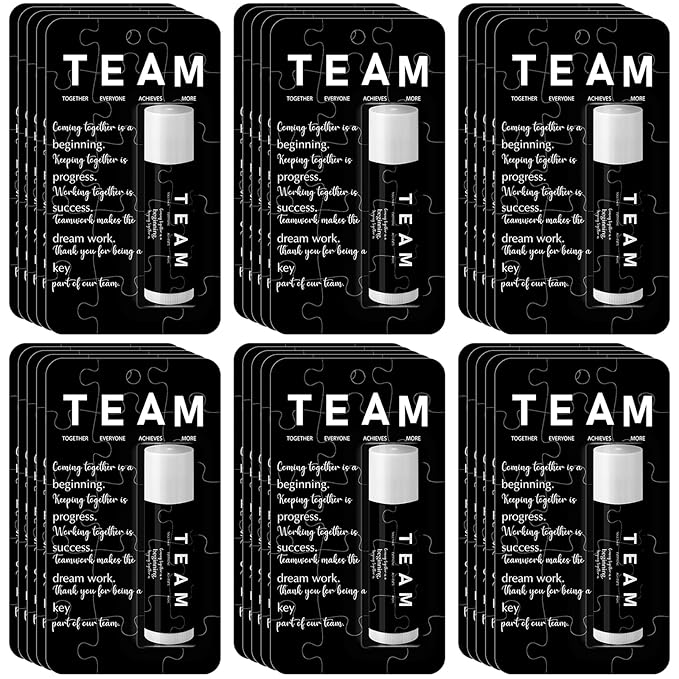 30 Pack Christmas Employee Appreciation Gift Lip Balms Bulk Staff Teacher Team Volunteer Thank You Gift Thanksgiving Christmas Appreciation Party Favor for Women Men(Team,Black)