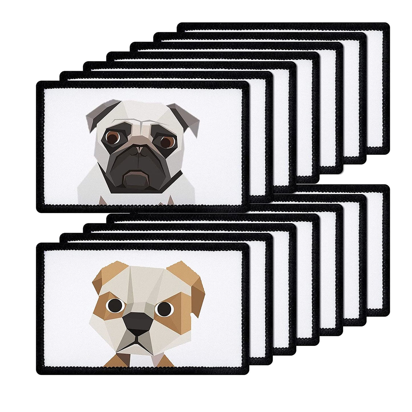 Woohome 30 PCS Rectangle Sublimation Blanks Iron-on Blank Patch Appliques Sticker for Hats Clothes Backpack Carpet Decorative Patches