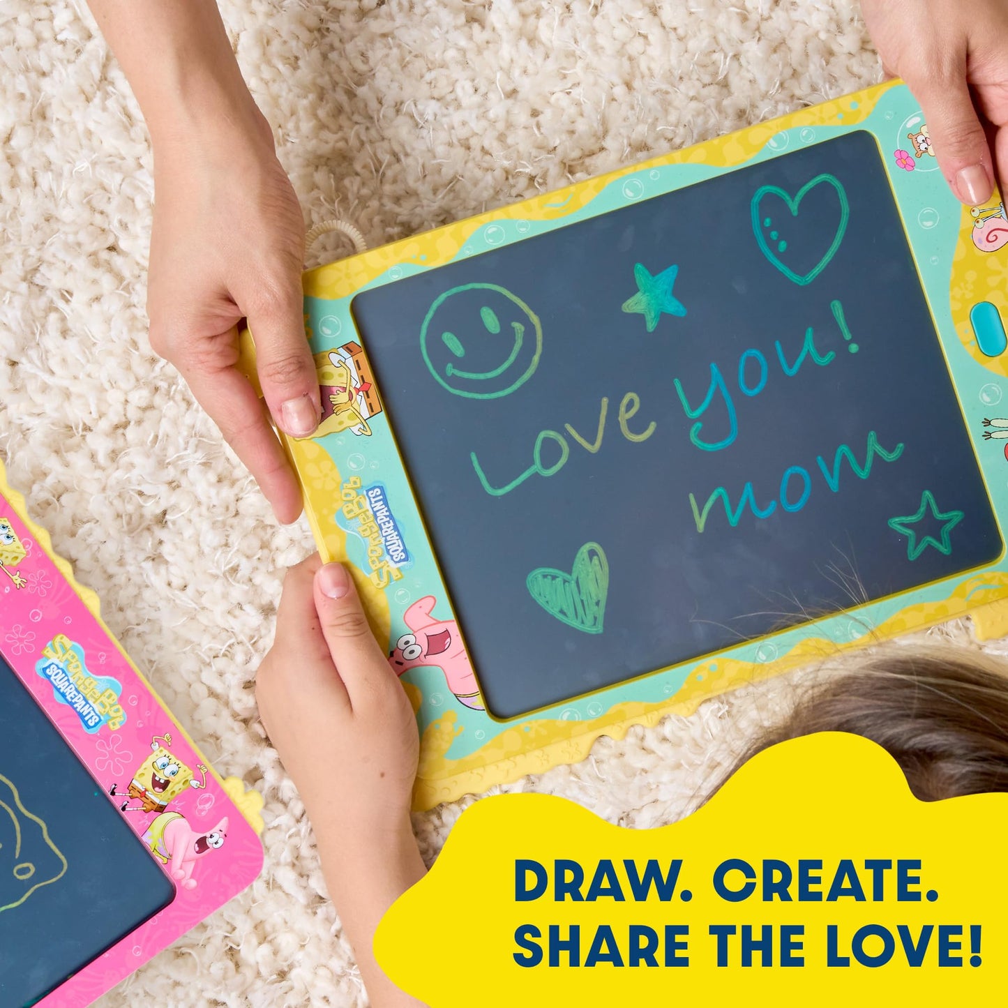 Spongebob ScribblePop LCD Writing Tablet – Reusable Doodle Board Drawing Pad & Tracing Cards – Mess‑Free Educational Travel Toy & Gift for Boys & Girls Ages 3–9