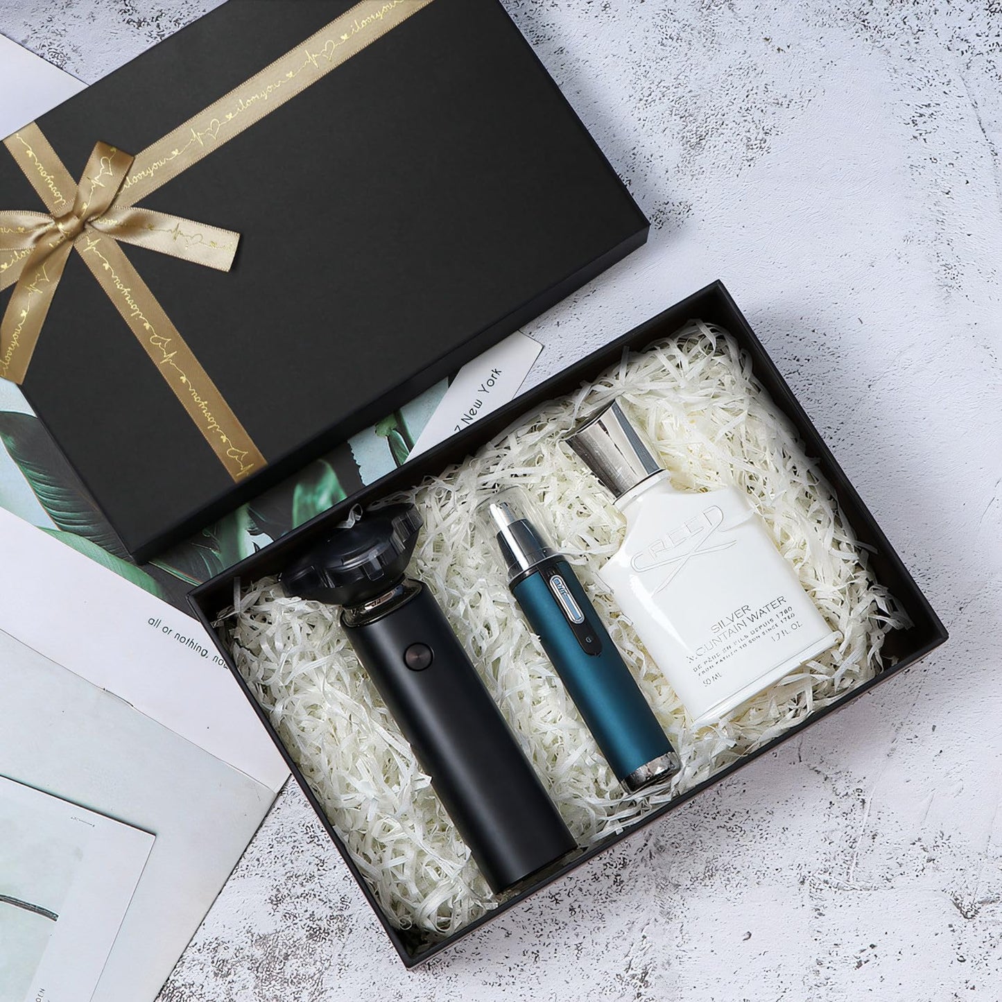 Airuisike Black Gift Boxes with Gold Ribbons & Bows - (3 Sizes) Sturdy Gift Boxes with Lids for Presents - Elegant Gift Wrapping Boxes for Gift Wrapping