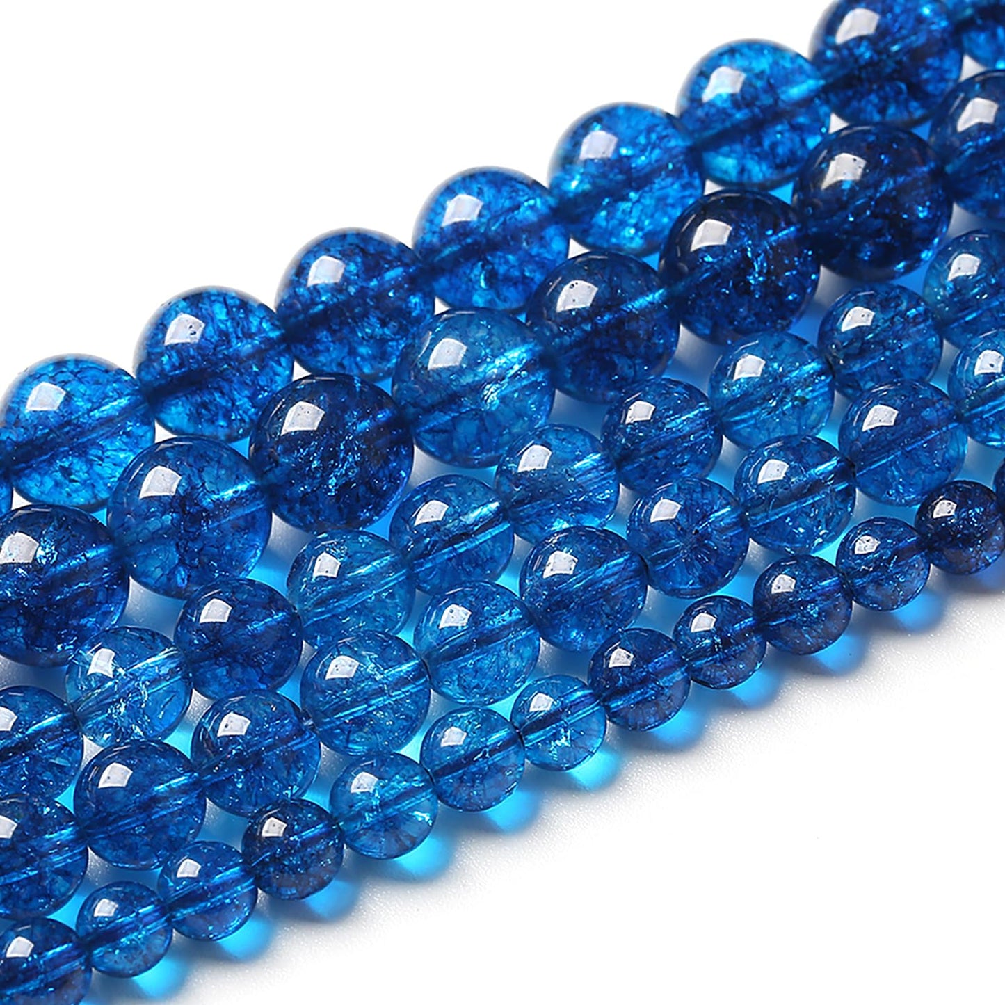 8MM 46PCS Natural Stone Blueberry Crystal Beads Quartz Power Loose Beads for Jewelry Making DIY Bracelet