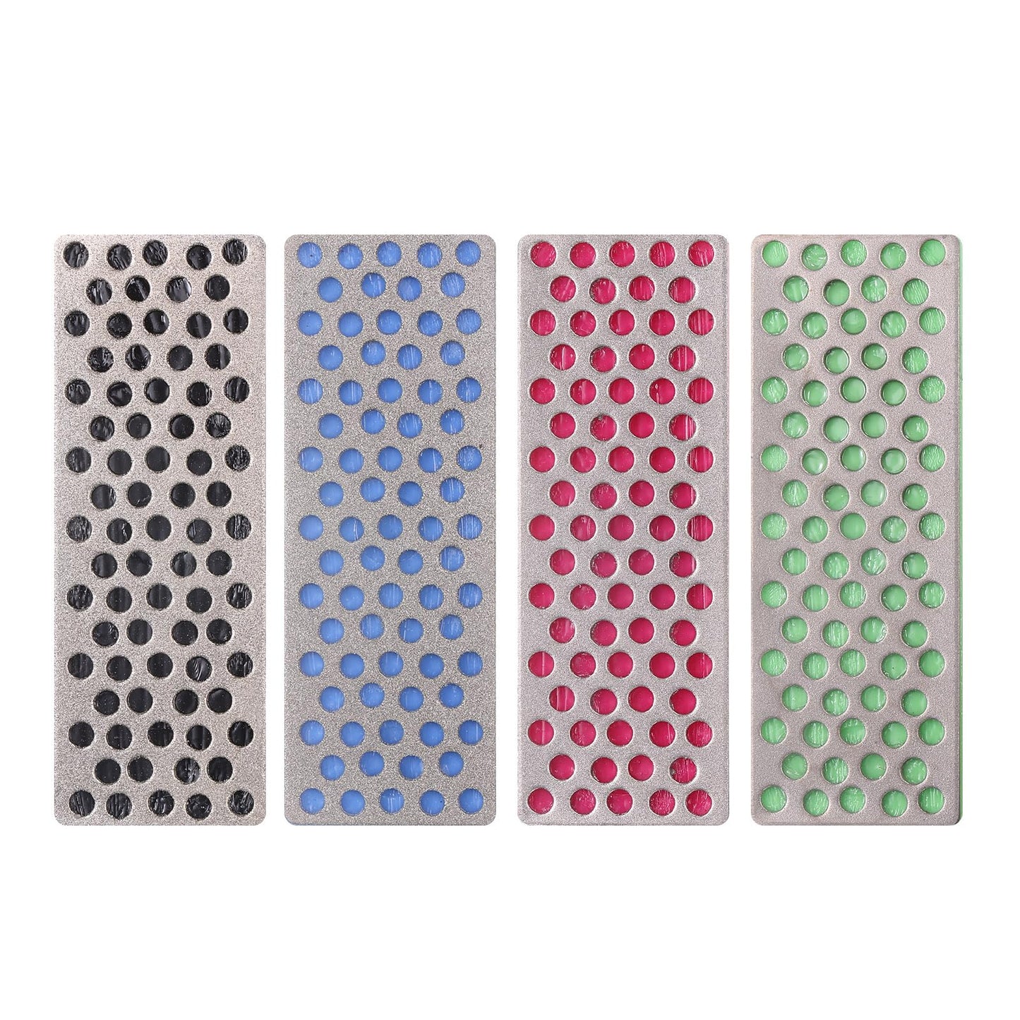 uxcell 4pcs Mini Knife Sharpening Stones Whetstone Set 240/360/500/1000 Grits Diamond Sharpener Portable Hand Sharpen Tools for Knives Scissors