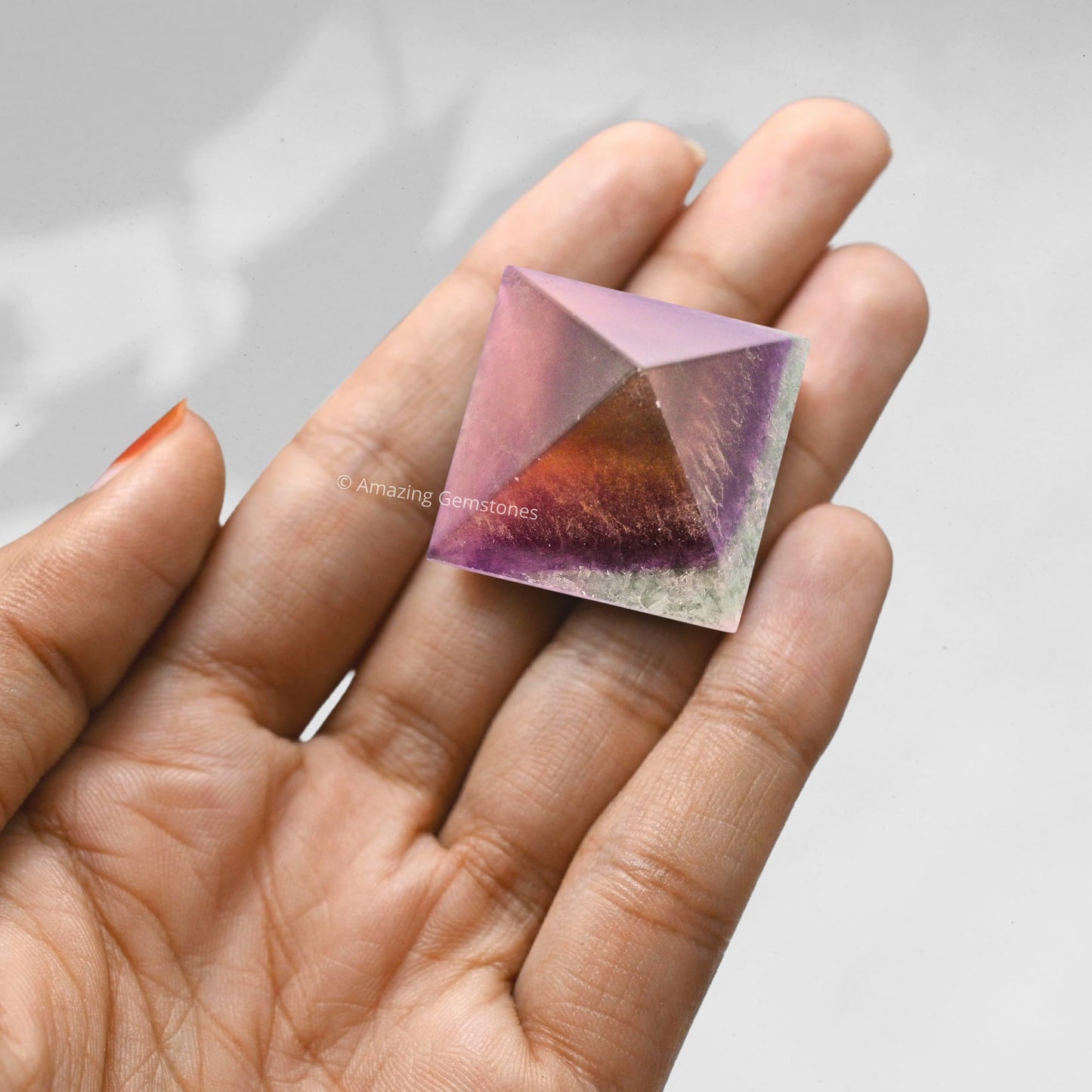 Amazing Gemstone Fluorite Pyramid Crystal Healing Stones - 1" Great Pyramid Figurine of Natural Stone Pyramid for Meditation, Reiki, Chakra Balancing and Crystal Pyramids Grid