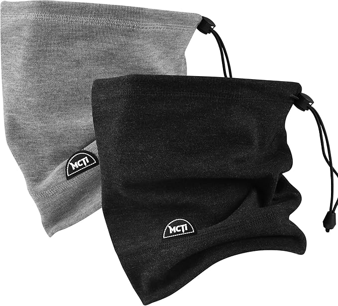 MCTi Neck Gaiter Warmer Winter Fleece Scarves Beanie Hat for Skiing Cycling Elastic Closure
