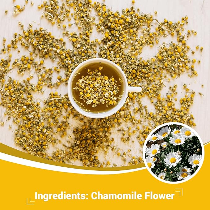 Chamomile Tea Bags, Chamomile Flower Herbal Tea with Sugar-Free, Caffeine-Free, 80 Teabags