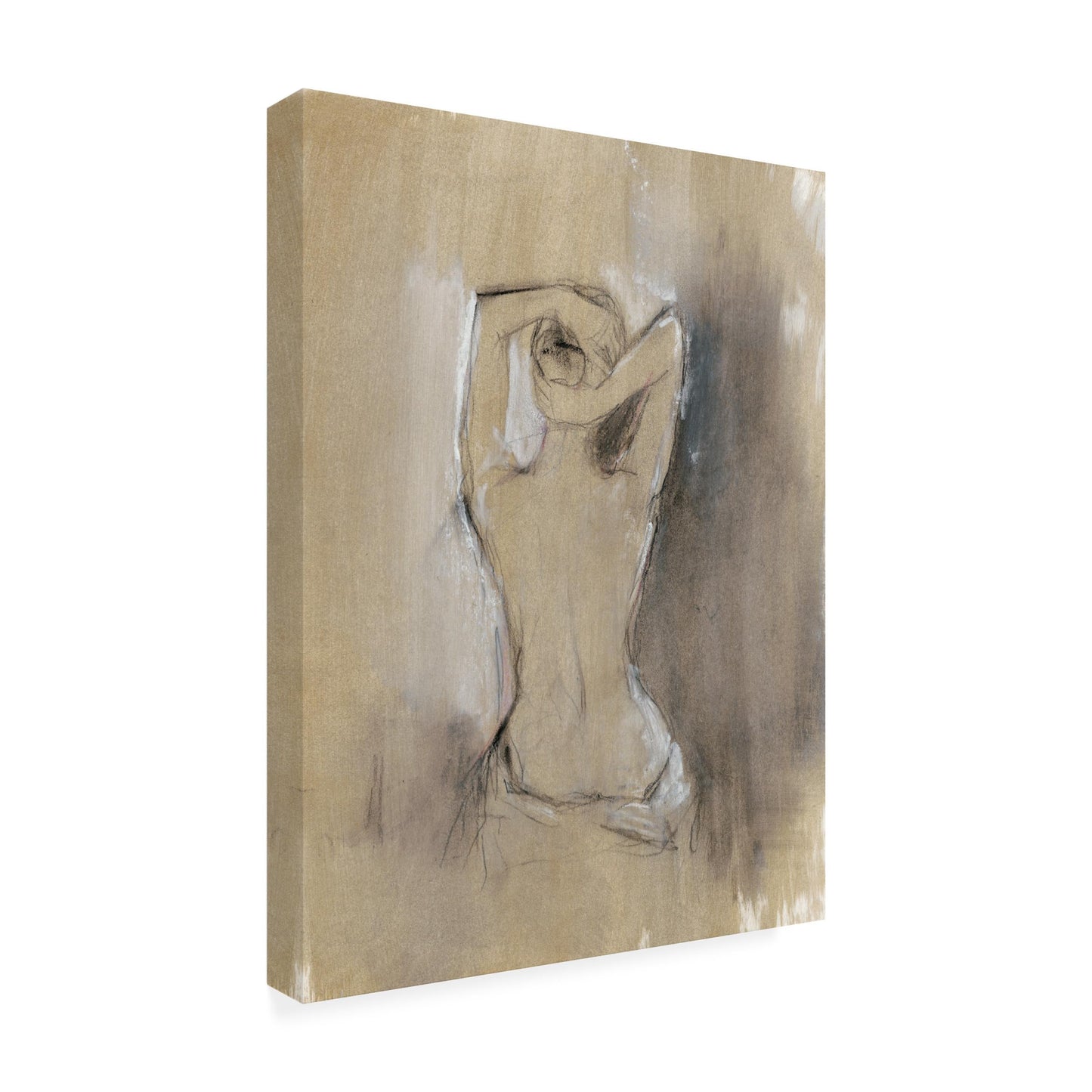 Wrapped Canvas Wall Art - Ethan Harper 'Contemporary Draped Figure I' Wall Art for Living Room, Bedroom, or Office Décor - 18x24
