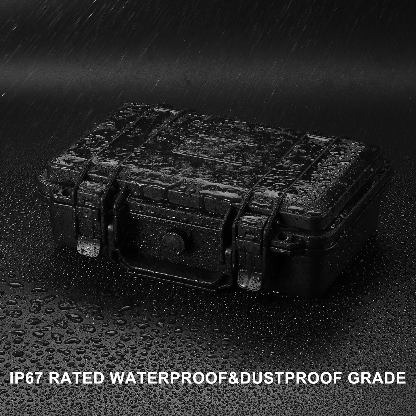 Mayouko Portable Tool Box with Shock- Proof Sponge, Water Proof Grade IP67, Waterproof Hard Case with Foam Insert, Shockproof Carrying Case, Explosion Proof Box, 11.6"L×8.3"W×3.9"H