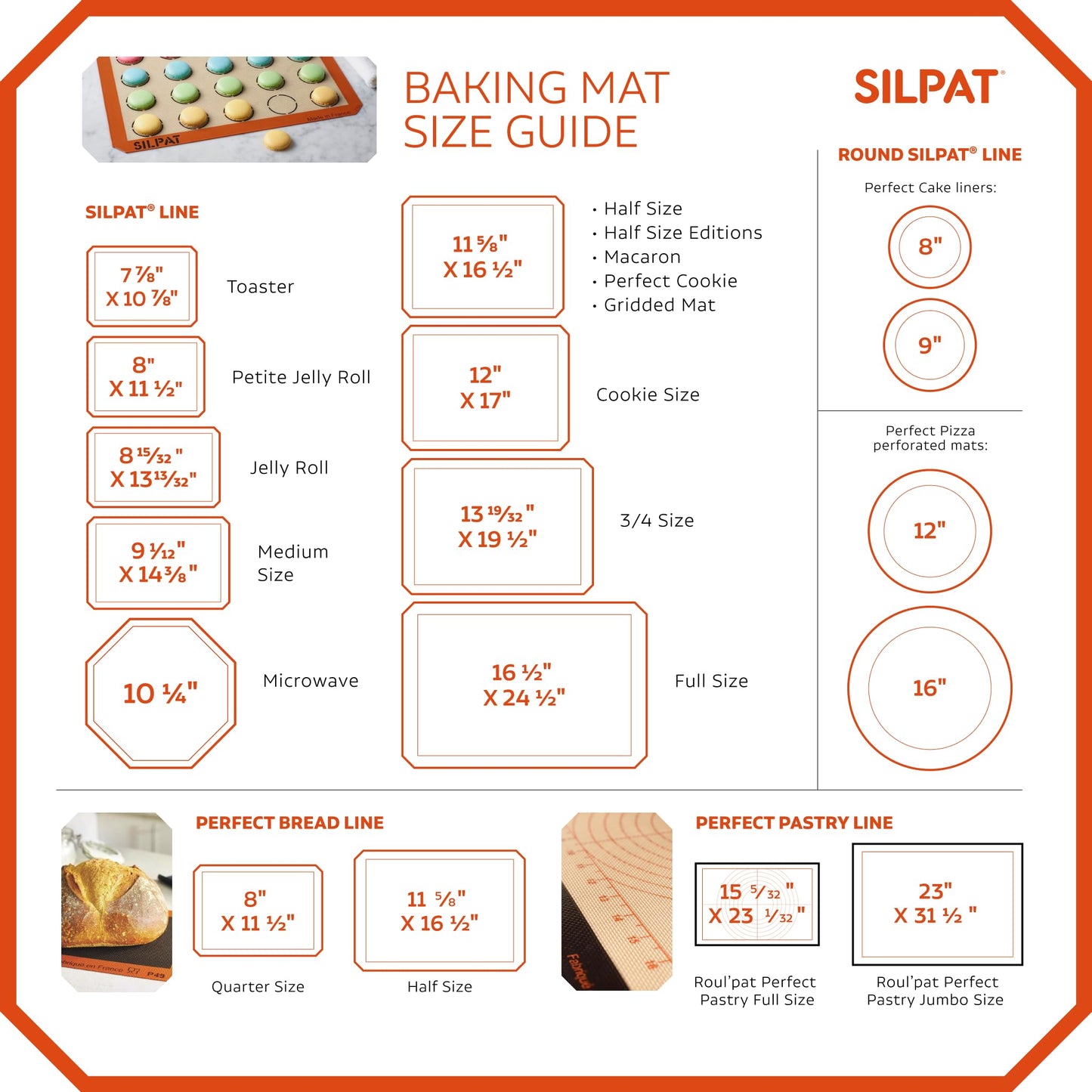 Silpat The Original Round Cake Liner Non-Stick Silicone Baking Mat, 8", AH197-01