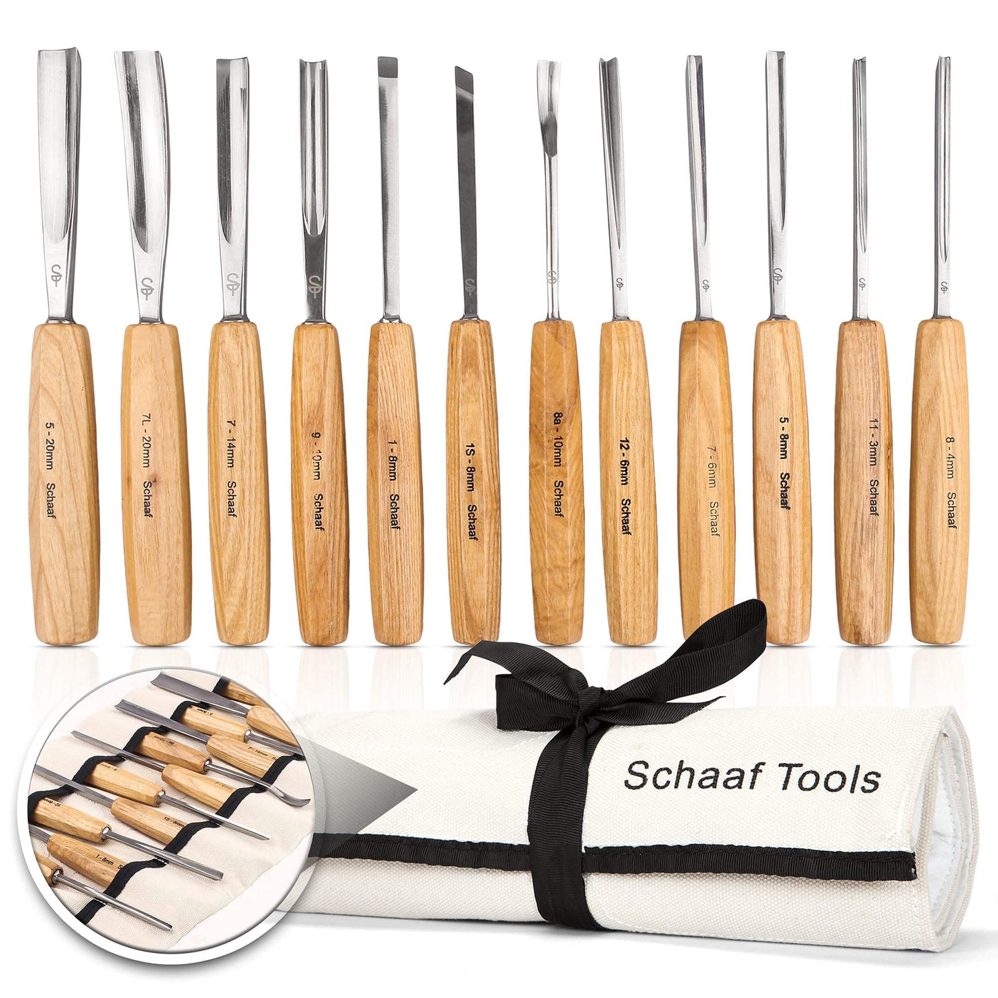 Schaaf Tools 7pc Expansion Carving Set and Schaaf Tools 12pc Foundation Carving Set Bundle