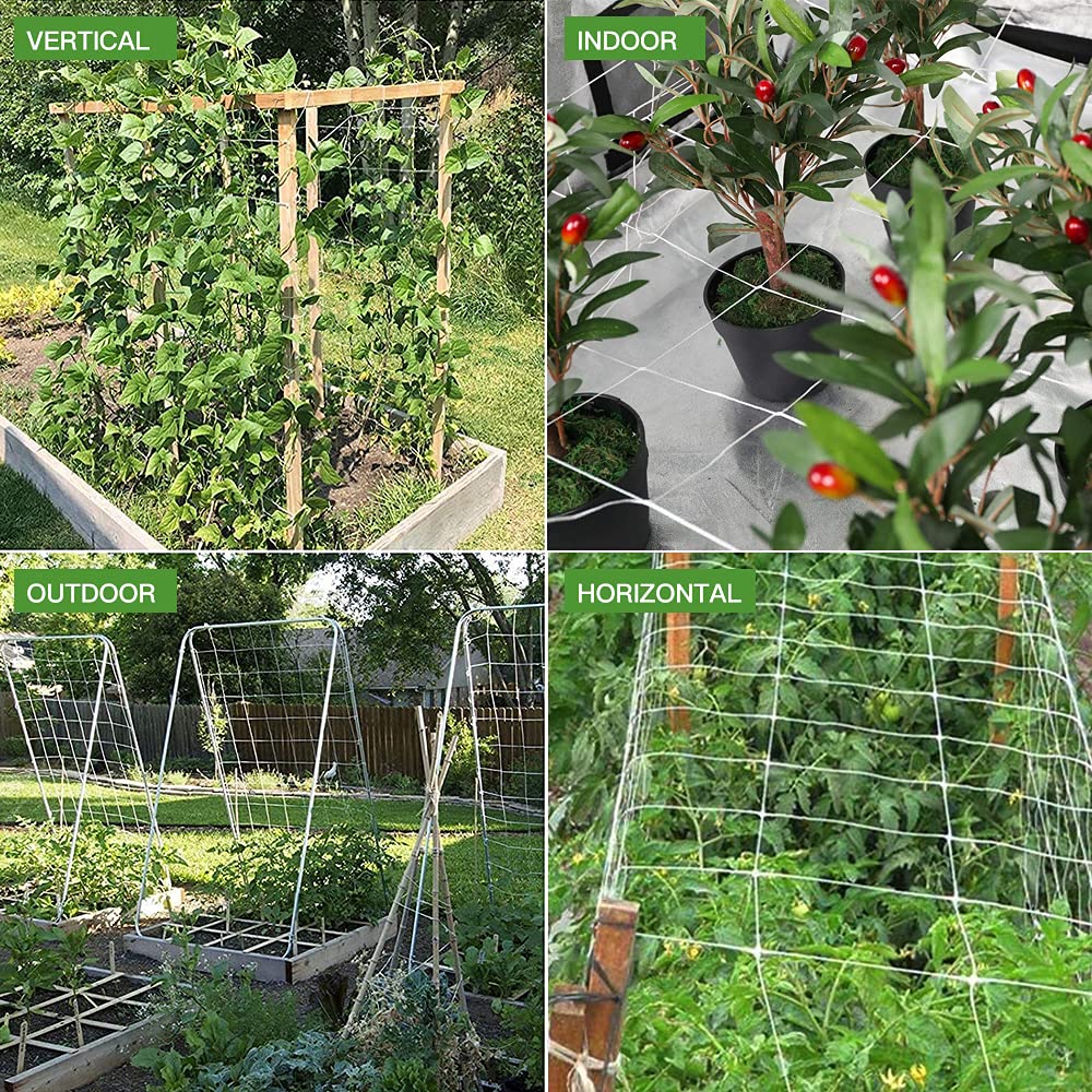 Trellis Netting, CANAGROW Heavy-Duty Garden Plant Trellis Netting for Climbing Plants, Outdoor Indoor Grow Net for Beans Tomatoes Peas Pumpkin Flowers, 6x30ft, 1 Pack