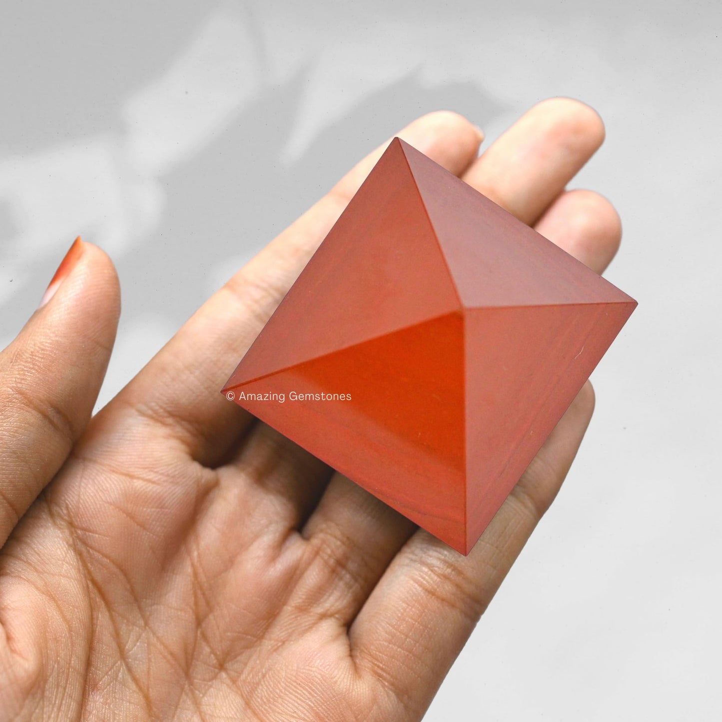 Amazing Gemstone Red Jasper Pyramid Crystal Healing Stones - 1.5" Great Pyramid Figurine of Natural Stone Pyramid for Meditation, Reiki, Chakra Balancing and Crystal Pyramids Grid