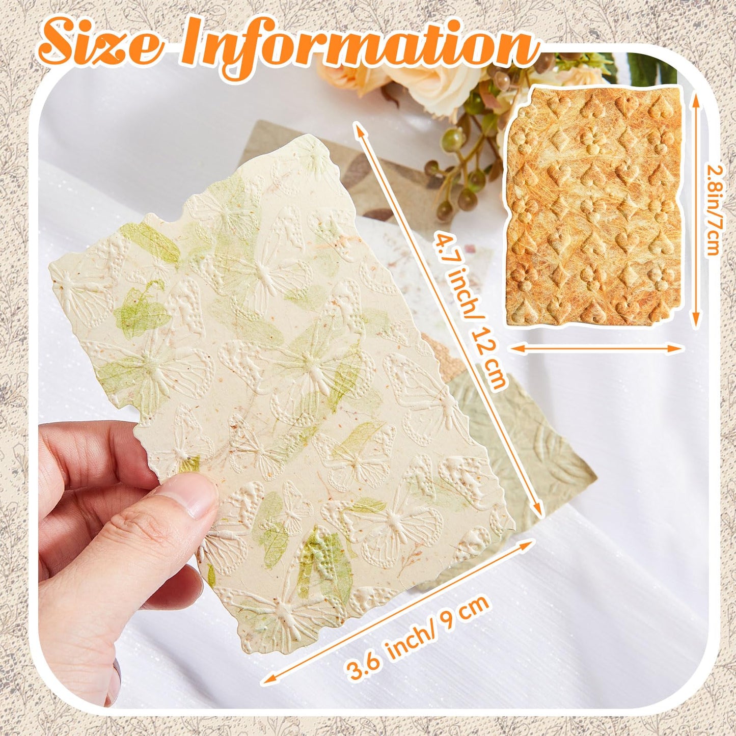Humyoun 168 Sheets Spring Botanical Embossed Scrapbook Paper, Floral Plant Theme Decorative Craft Paper for Junk Journal, Card Making, Decoupage, Collage and DIY Crafts