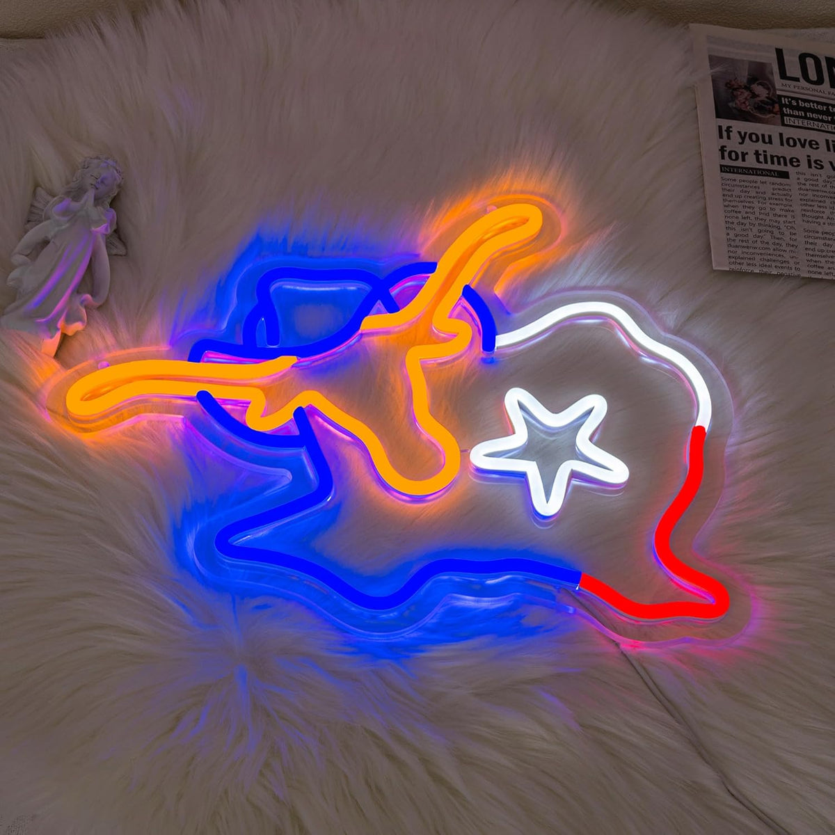 Texas Neon Sign Longhorn Neon Light for Wall Decor cowboy Neon Signs Colorful LED Neon Sign USB Powered LED Neon Light for Bedroom Living Room Mall Restaurant Shop Decor