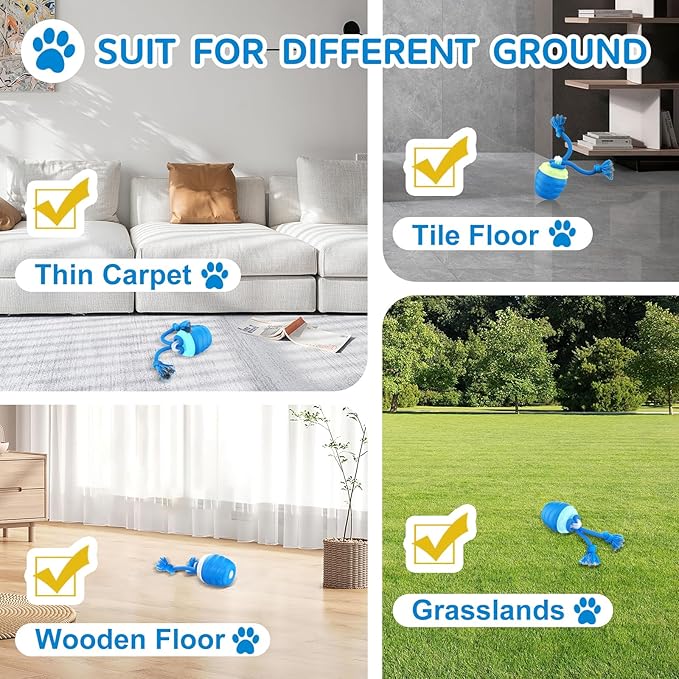 Huimpet Interactive Dog Toys, [2025 Newly Upgraded] Interactive Dog Ball for Medium/Large Dogs, Automatic Moving Dogs Toy Wicked Ball for Boredom & Training, Play Music, USB Rechargeable(Blue)