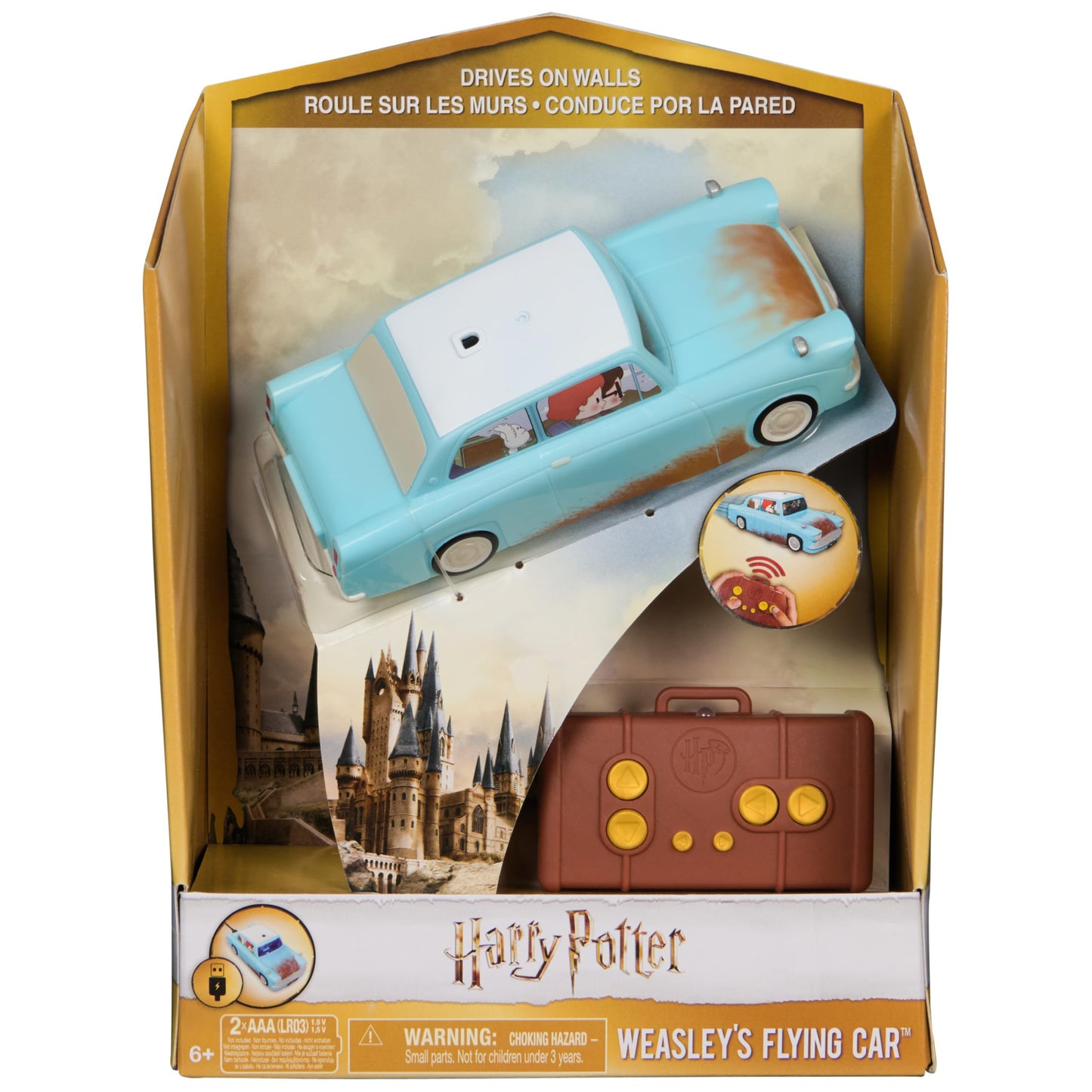 Wizarding World Harry Potter, Weasley’s Flying Remote Control Car with Zero Gravity Technology, Drives Indoors on Walls & Floors, Kids Toys for Ages 6 and up