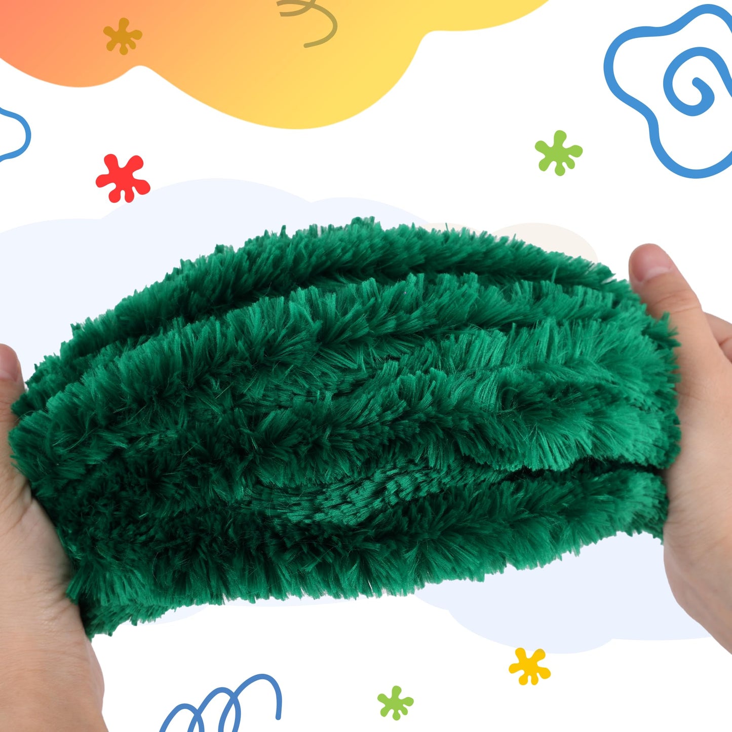 Caydo 50PCS Extra Thick Green Pipe Cleaners, Jumbo Chenille Stems for Kids Creative Craft DIY Projects (30 mm x 12 Inch)