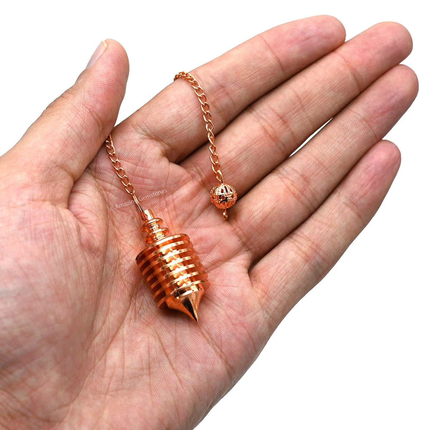 Amazing Gemstone Healing Metal Pendulums for Divination, Gold Vertical Hard Coil Steel Copper Pendulum High Energy Pendulo de Bronce Pendulos de Mesa MP15