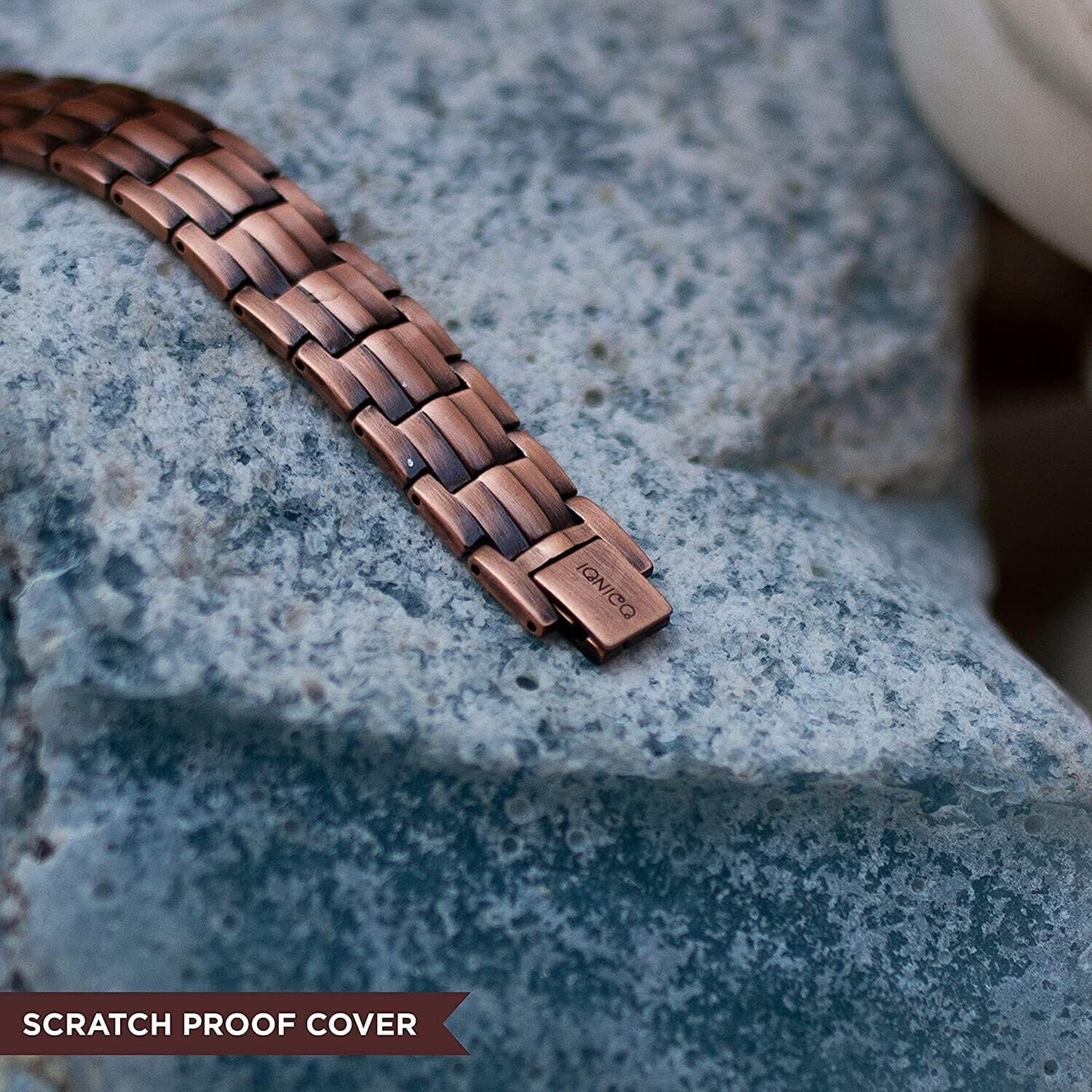 HOLVIST Magnetic Bracelet for Men and Women 4000 Gauss | Adjustable Length, Sizing Tool and Gift Box (Copper)