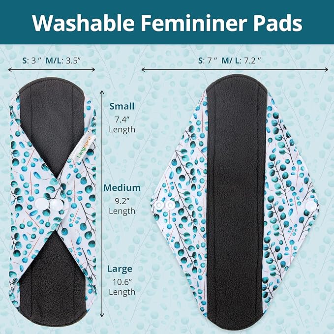 7pcs Set 1 pc Mini Wet Bag +6pcs Absorbent Reusable Sanitary Pads/Washable Cloth Menstrual Pads(Autumn,S)…