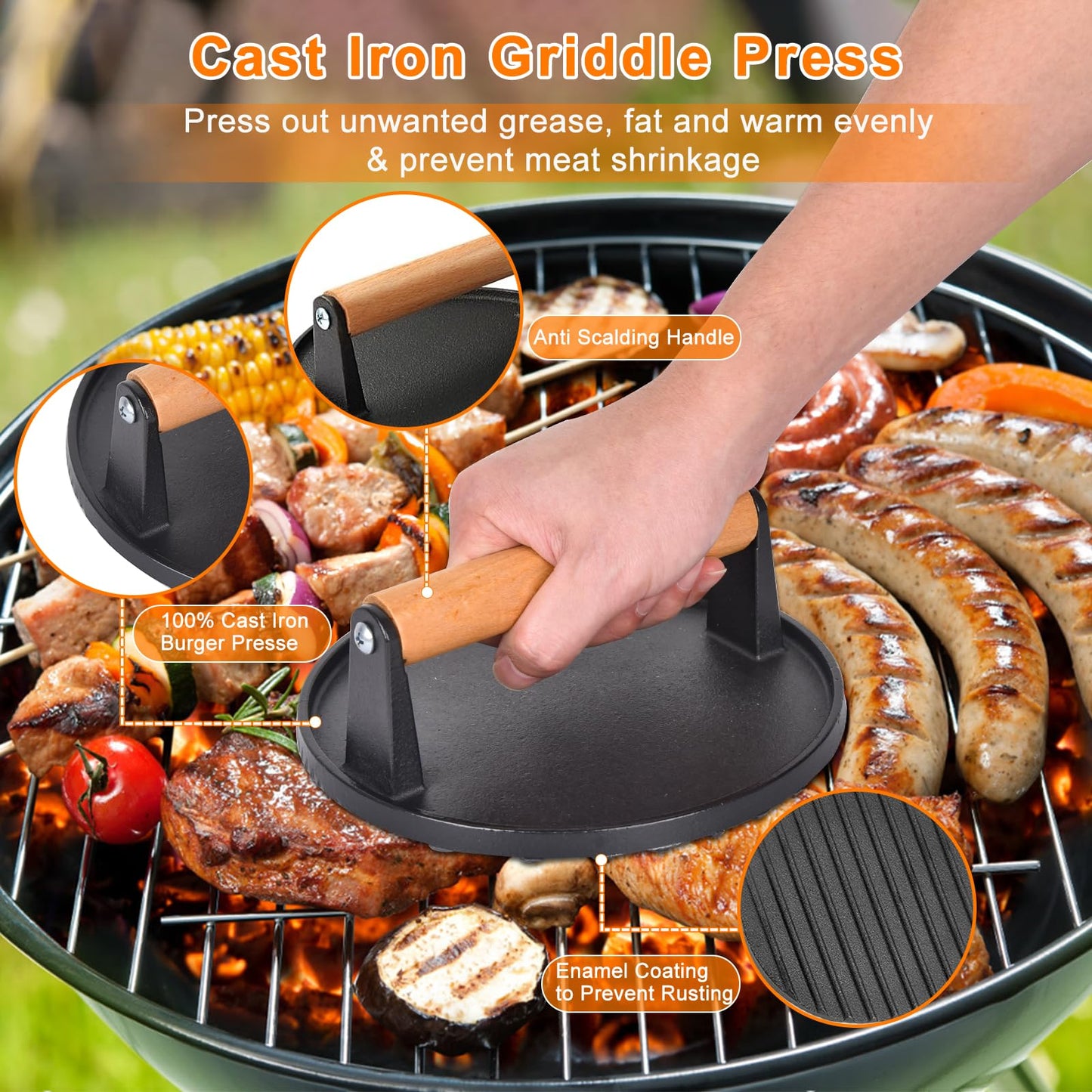Latiret Griddle Accessories Kit, 24Pcs Grilling Accessories Set for Blackstone and Camp Chef, Flat Top Griddle Accessories Set with Scraper, Enlarged Spatulas, Basting Cover for BBQ