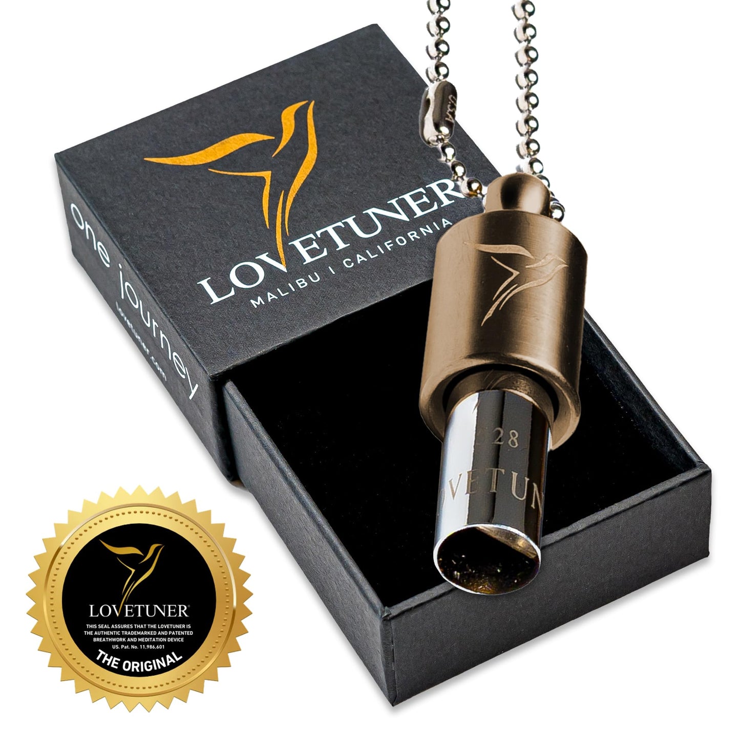 LOVETUNER Meditation Tuning Necklace 528 hz Frequency of Love | Mindfulness Device for Anxiety & Stress Relief
