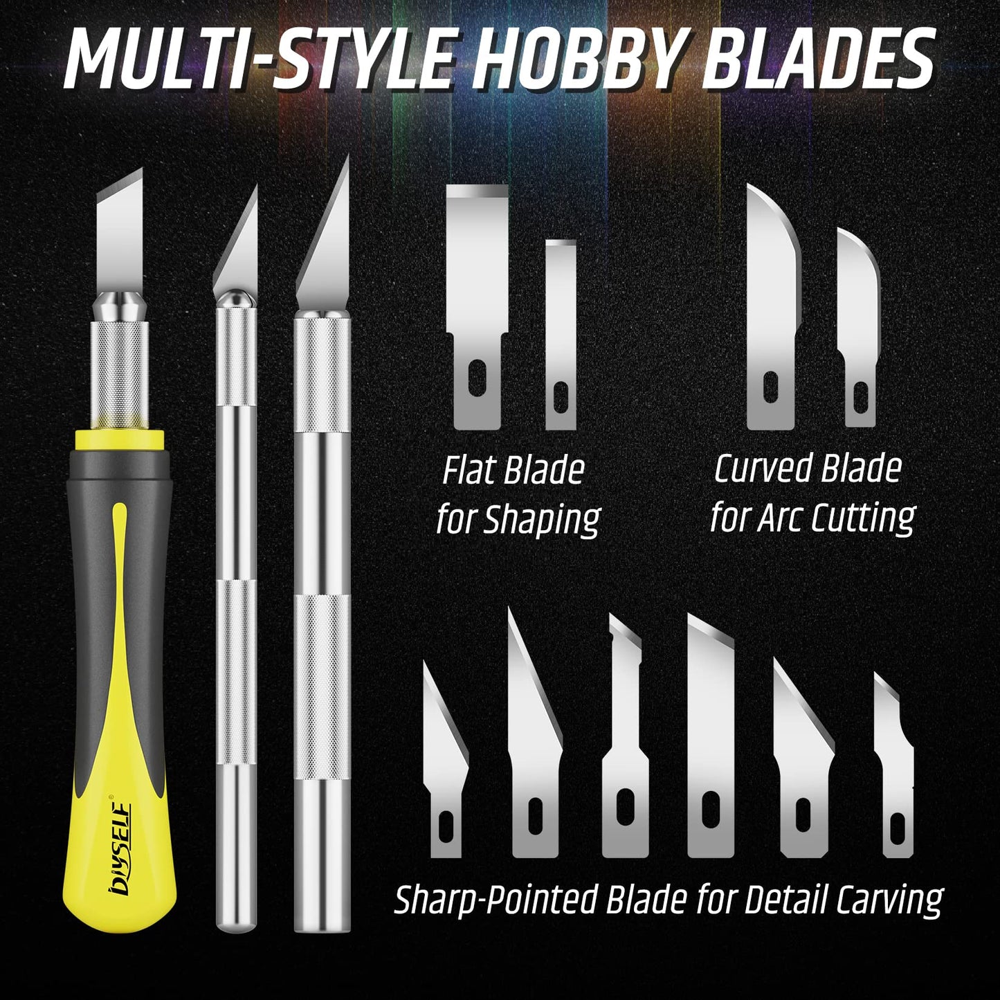DIYSELF 16-Piece Exacto Knife Set, Craft Knife & Hobby Knife Kit, Precision Knife with Magnetic Storage Case, Exacto Knife for Crafting, Paper, Foam, Vinyl, Models, 3D Printing, Junk Journal Supplies