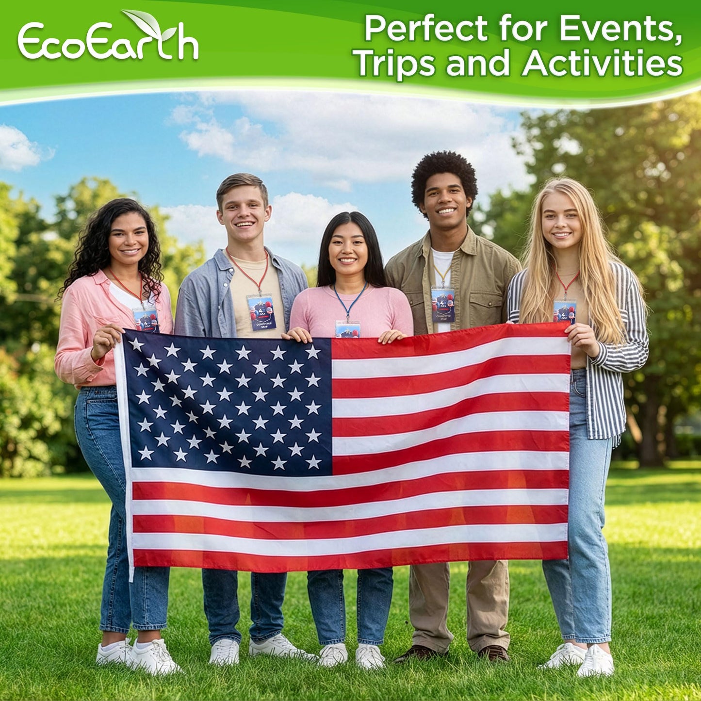 EcoEarth Passport & Identification Card Holders with Soft Edge (Clear, 4x6 Inch, 100 Pack), Extra Large Vertical ID Holder, Zipperless Plastic Name Badge Holders