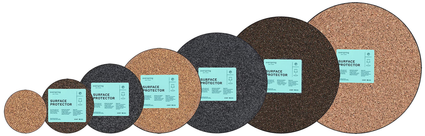 Curtis Wagner Plastics Corp. MA-800 Fabric Plant Mat (8" Diameter, Charcoal Gray, 5-Pack) - Round Fabric Plant Coasters - Use as Planter, Coaster or Pads for Your Arts & Crafts