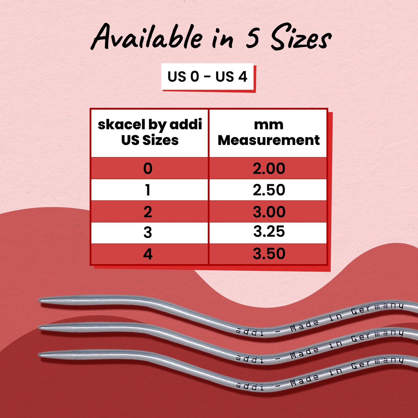skacel by addi CraSy Snake Double Pointed Knitting Needles, 6 Inch (15.24 cm) Set of 5 Aluminum Knit Needle Kit, 3.5 mm (US Size 4)