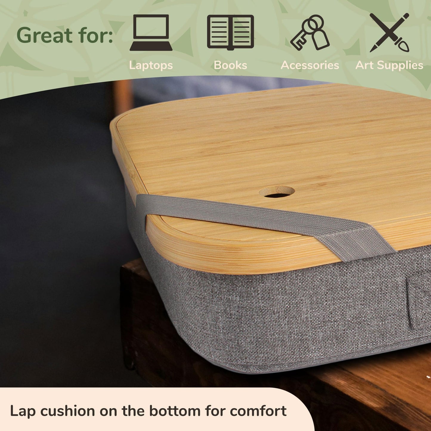 BambooMN Lap Storage Desks - Grey