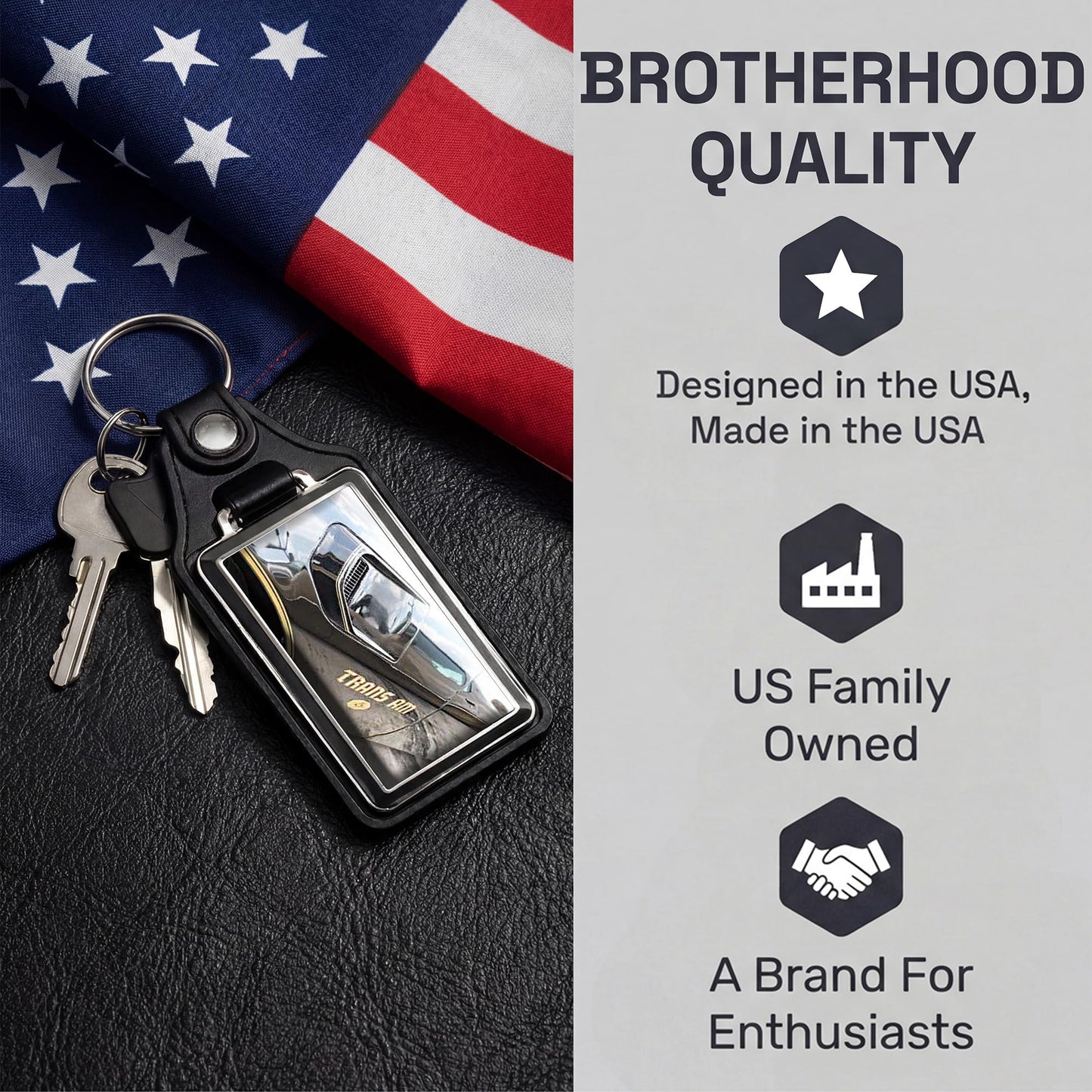 Brotherhood Car Key Chain for Trans Am Firebird - Classic Models Keychain for Men and Women Gift Key Ring ASIN