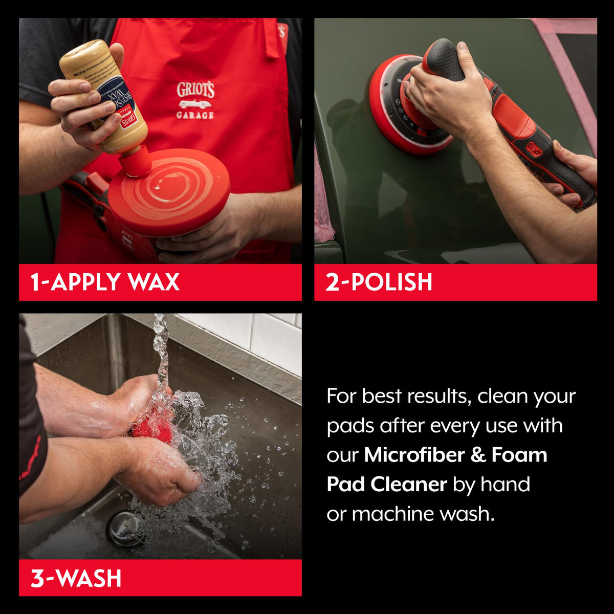 12216 5.5 in Red Foam Waxing Pads (6 Count)
