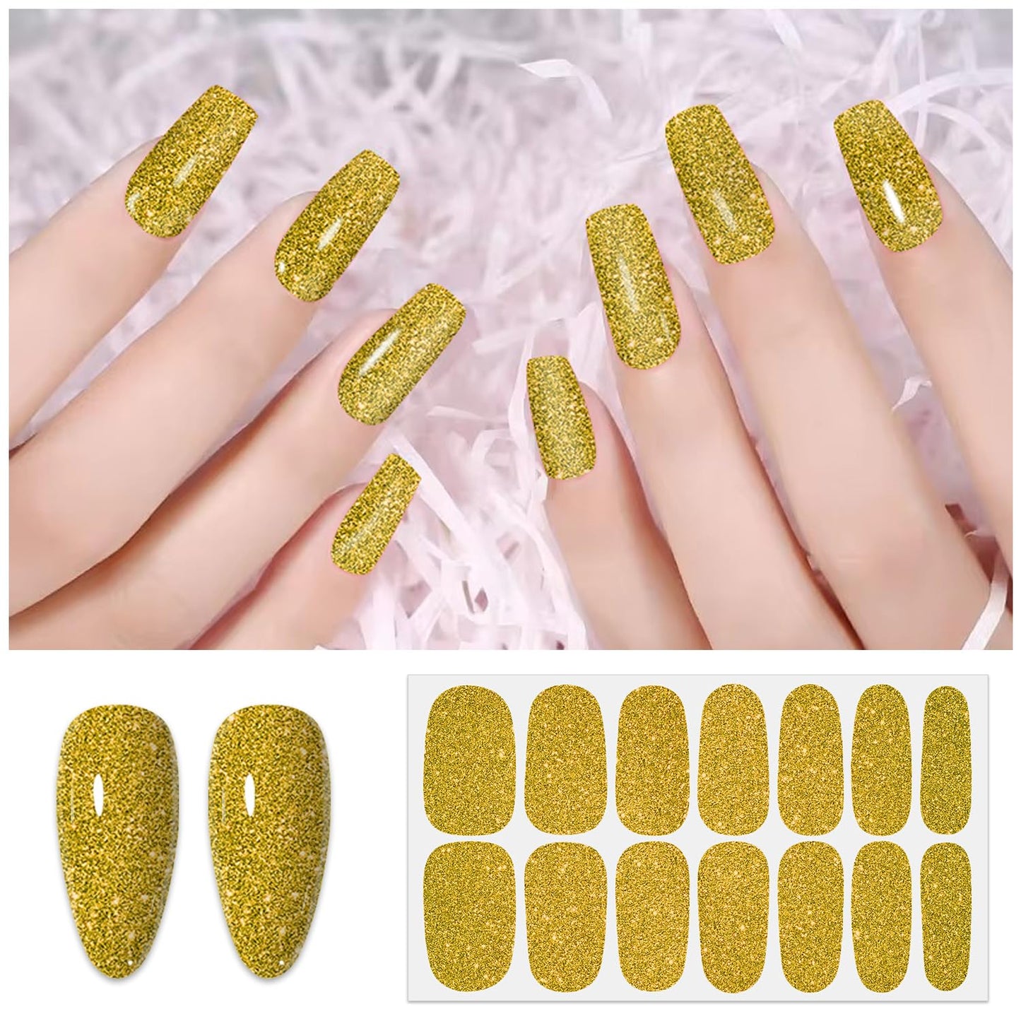 SILPECWEE 20 Sheets Thanksgiving Nail Wraps for Women Nail Polish Stickers Fall Glitter Solid Color Stick on Nail Polish Strips Self Adhesive Gel Nail Strips Fingernail Sticker with Nail File