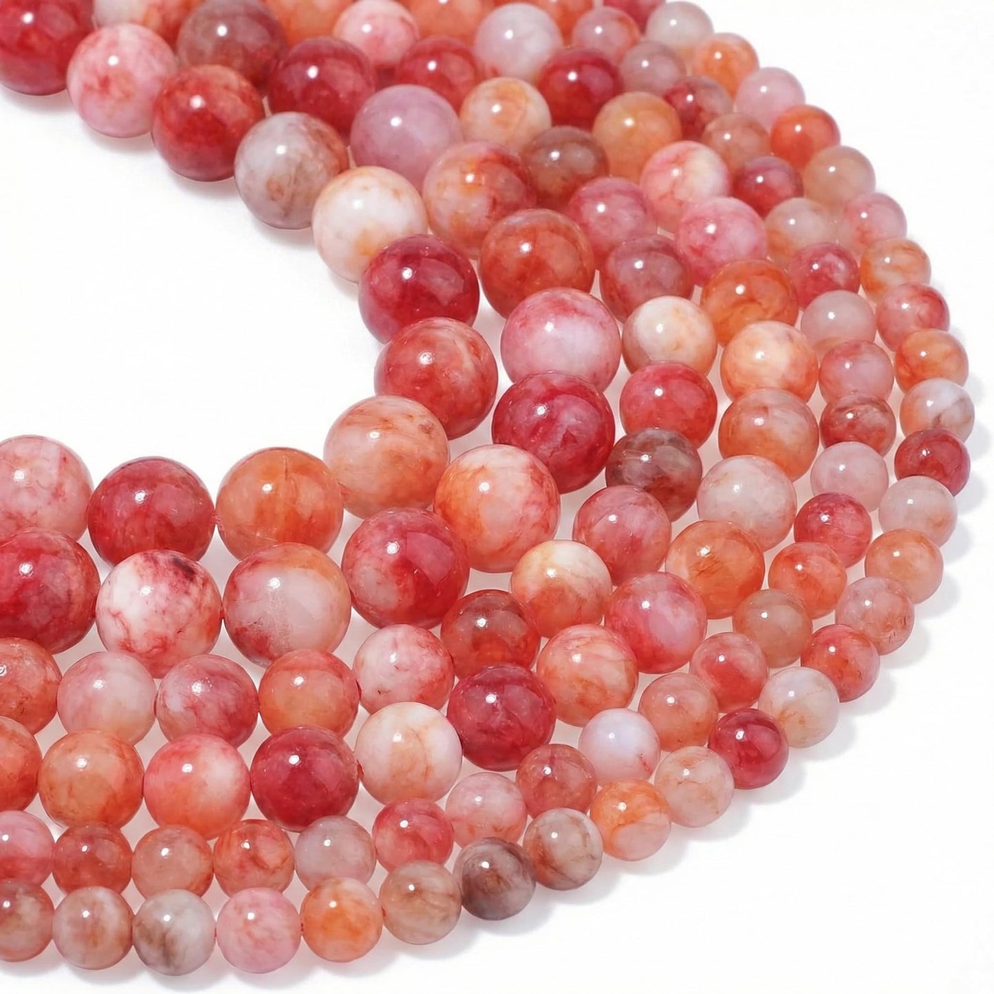 Yochus 60pcs 6mm Red Persian Jade Energy Healing Round Bulk Gemstone Beads for Jewelry Making Bracelet Necklace Earring DIY