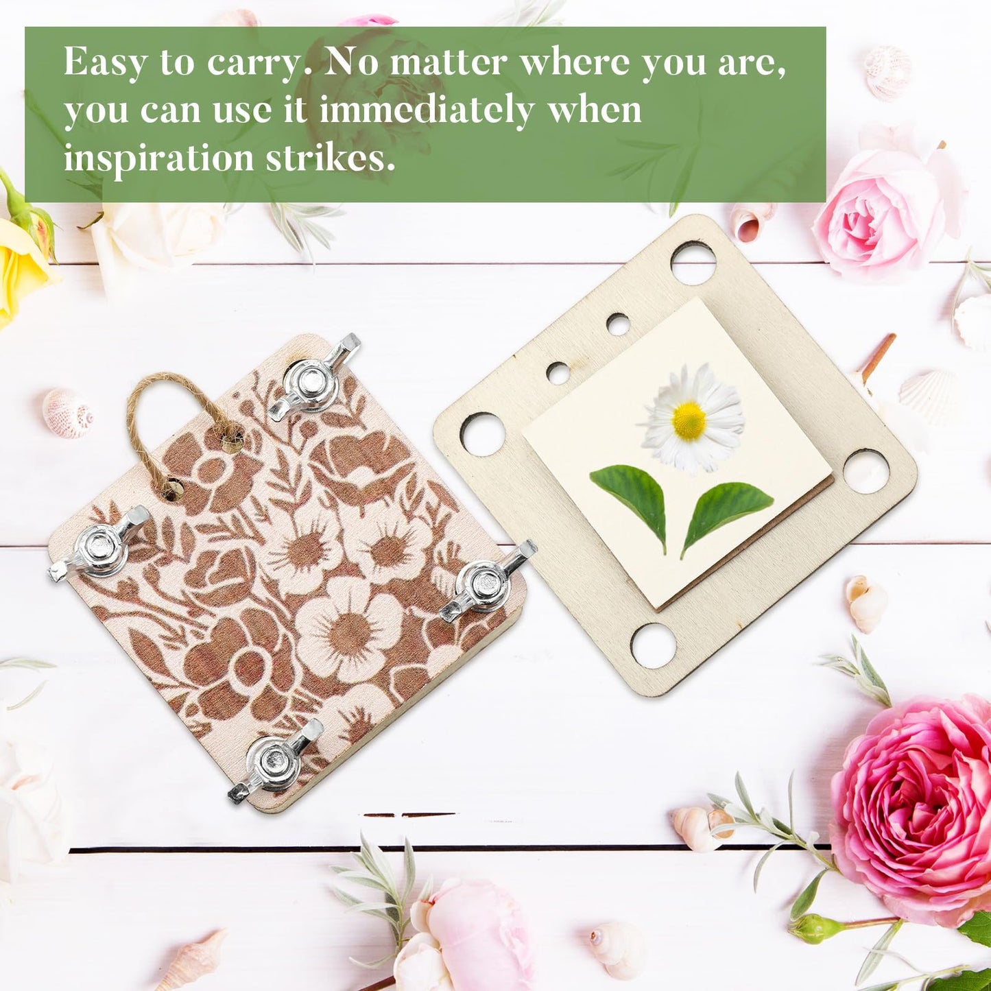 Leriton 4 Set Small Flowers Press Kit Pocket Micro Flower Pressing Mini Plant Preservation Kit for Arts and Crafts Lovers