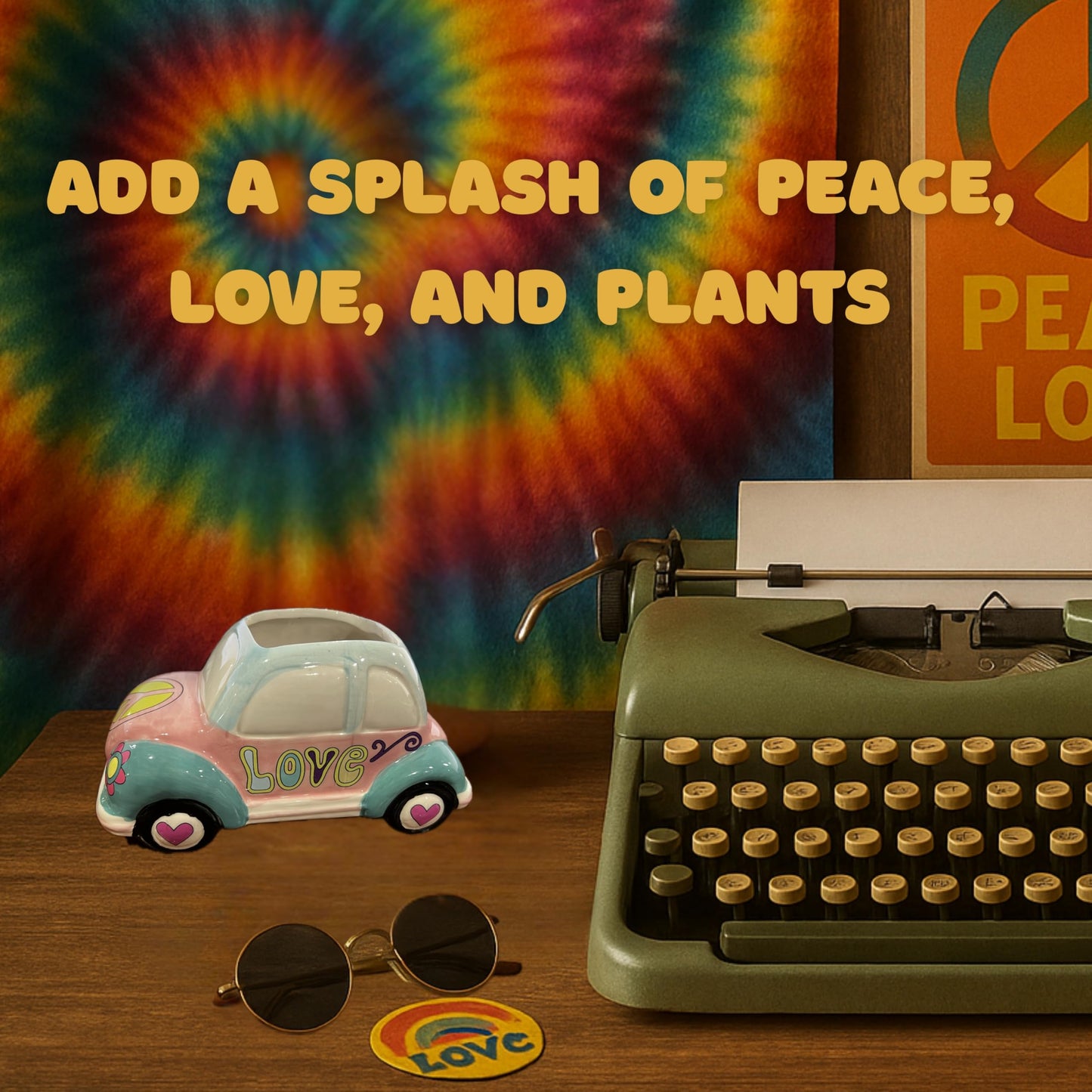 The Bridge Collection Hippy Vehicle Planter Pot (Love 'Bug')