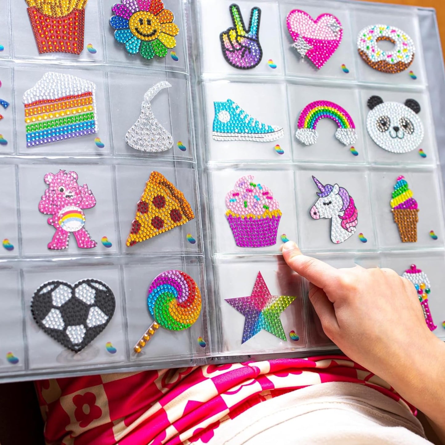 StickerBeans® Rhinestone Stickers - Magical Sticker Pack, 2” x 2” Each Unique Sparkly Cut-to-Shape for Collecting, Trading, Decorating Laptops, Phone Cases, Scrapbooks