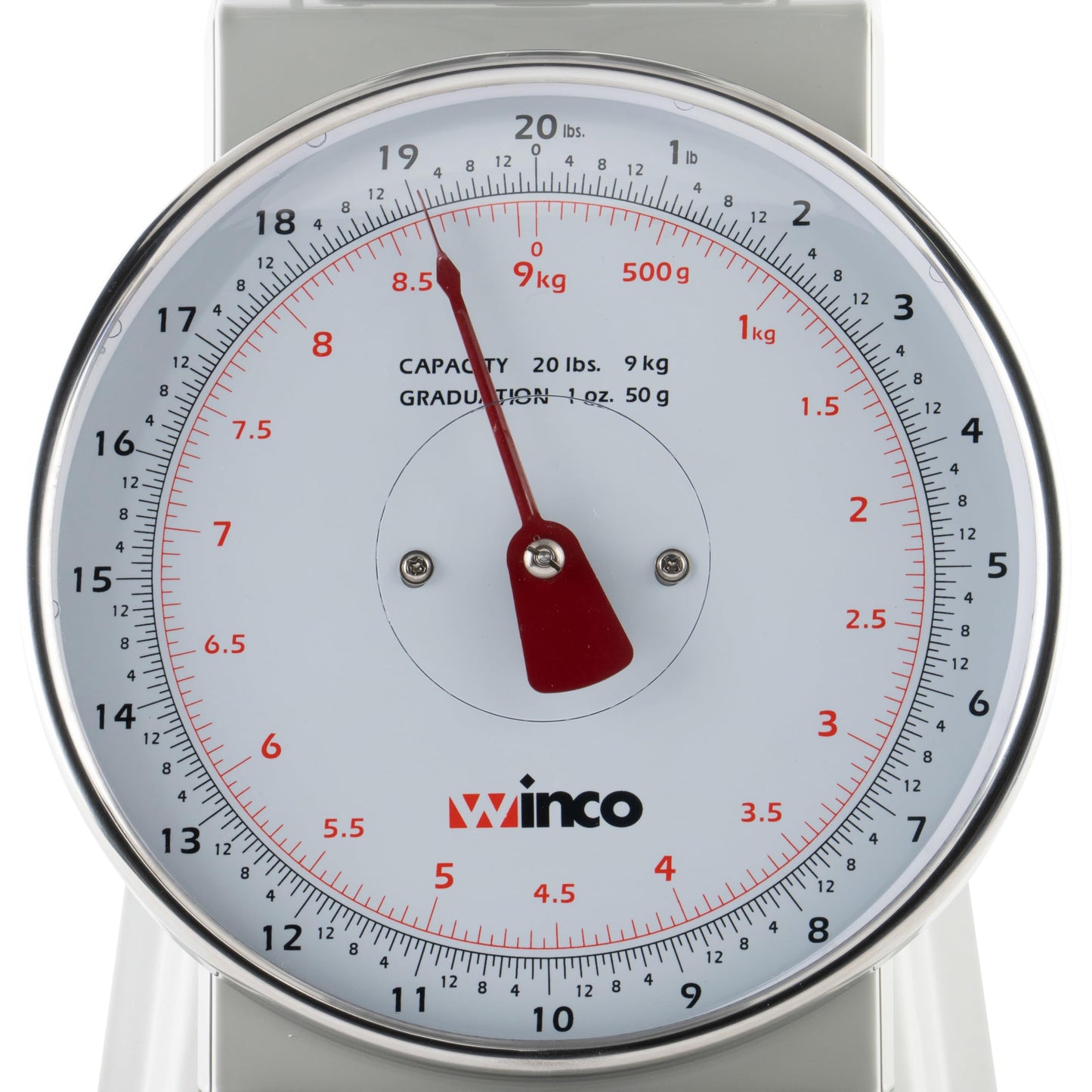 Winco Analog Receiving Scale with Dial, 8"