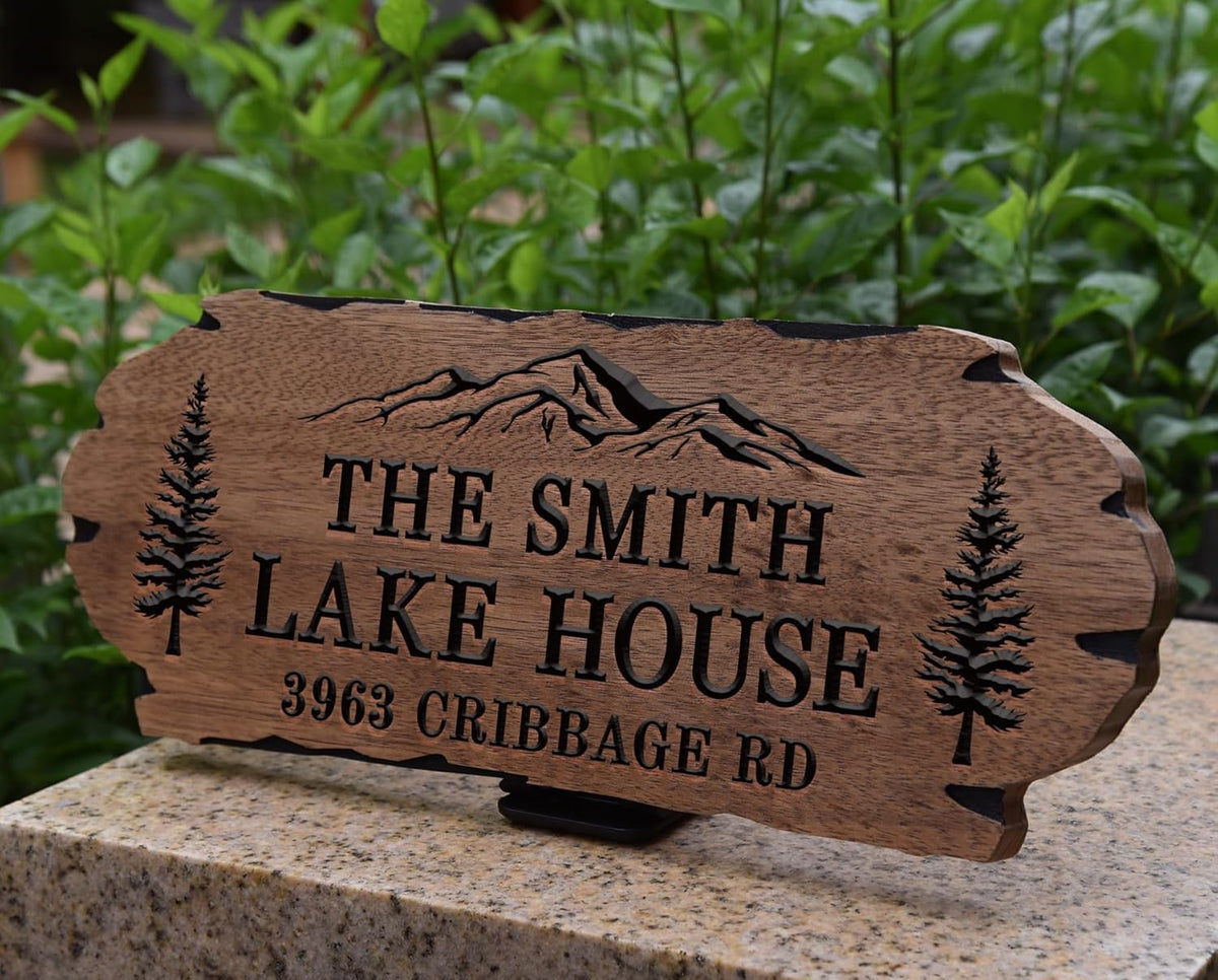 Custom Wood Sign,Personalized Cabin Sign - Custom Carved Wood Sign for Rustic Outdoor and Home Wall Decor