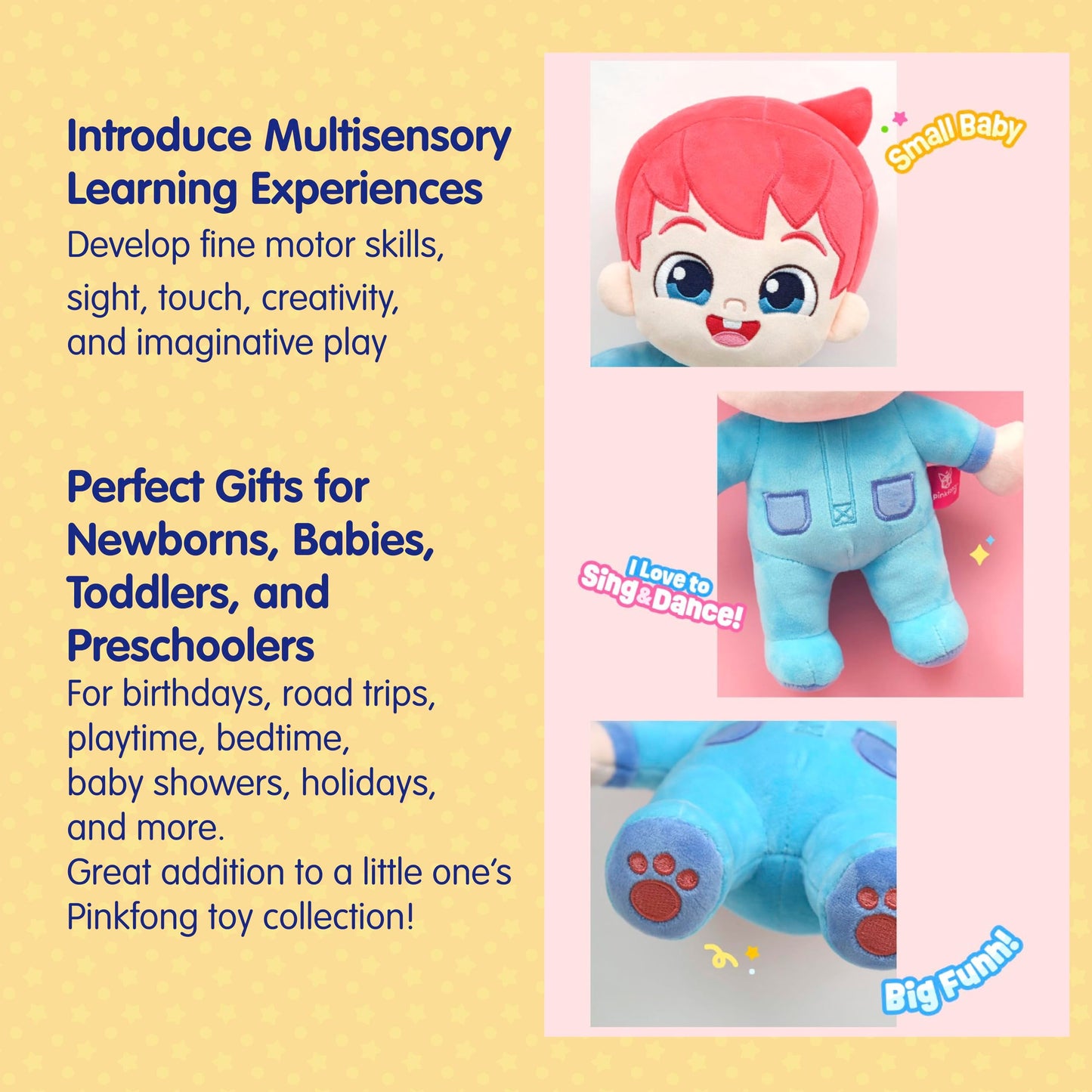 Pinkfong Bebefinn Plush Toy - Soft Cuddly Premium Plush Toy for Kids - Ages 1-5