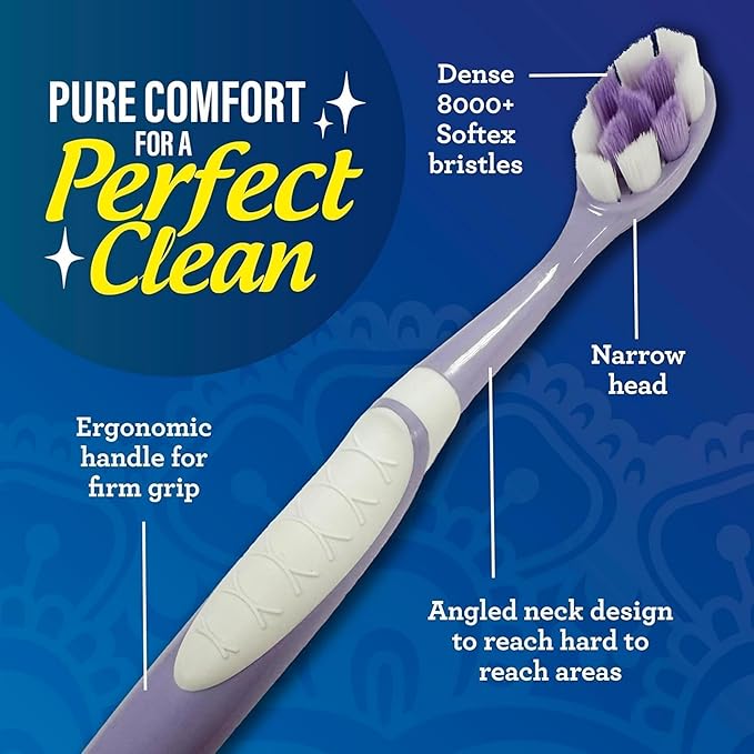GuruNanda Butter On Gums Toothbrush, ADA Accepted, with 8000+ Ultra Soft Softex Bristles for Sensitive & Receding Gums, Perfect for Whiter Teeth, 6 Ct (Pack of 4)