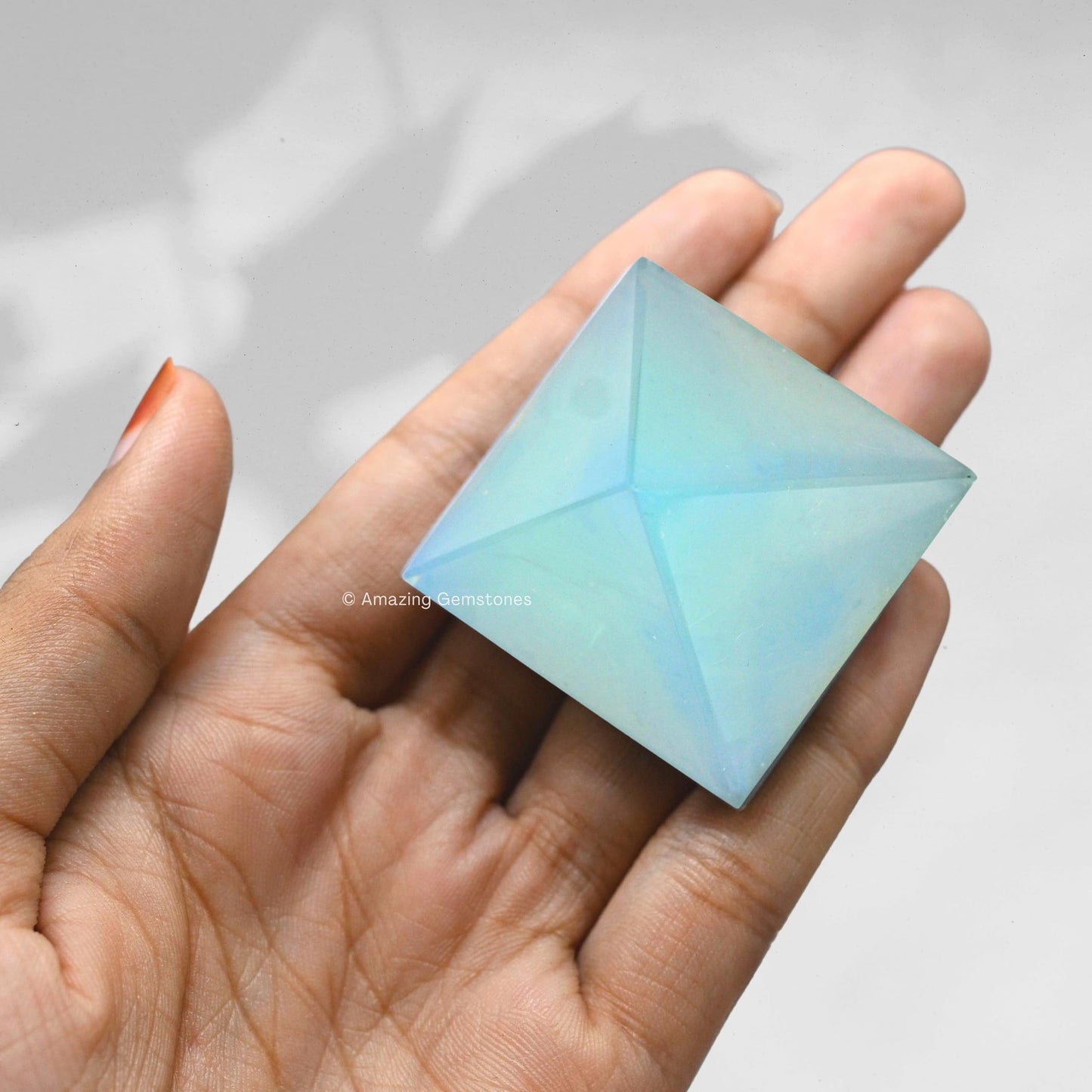Amazing Gemstone Opalite Pyramid Crystal Healing Stones - 1.5" Great Pyramid Figurine of Stone Pyramid for Meditation, Reiki, Chakra Balancing and Crystal Pyramids Grid