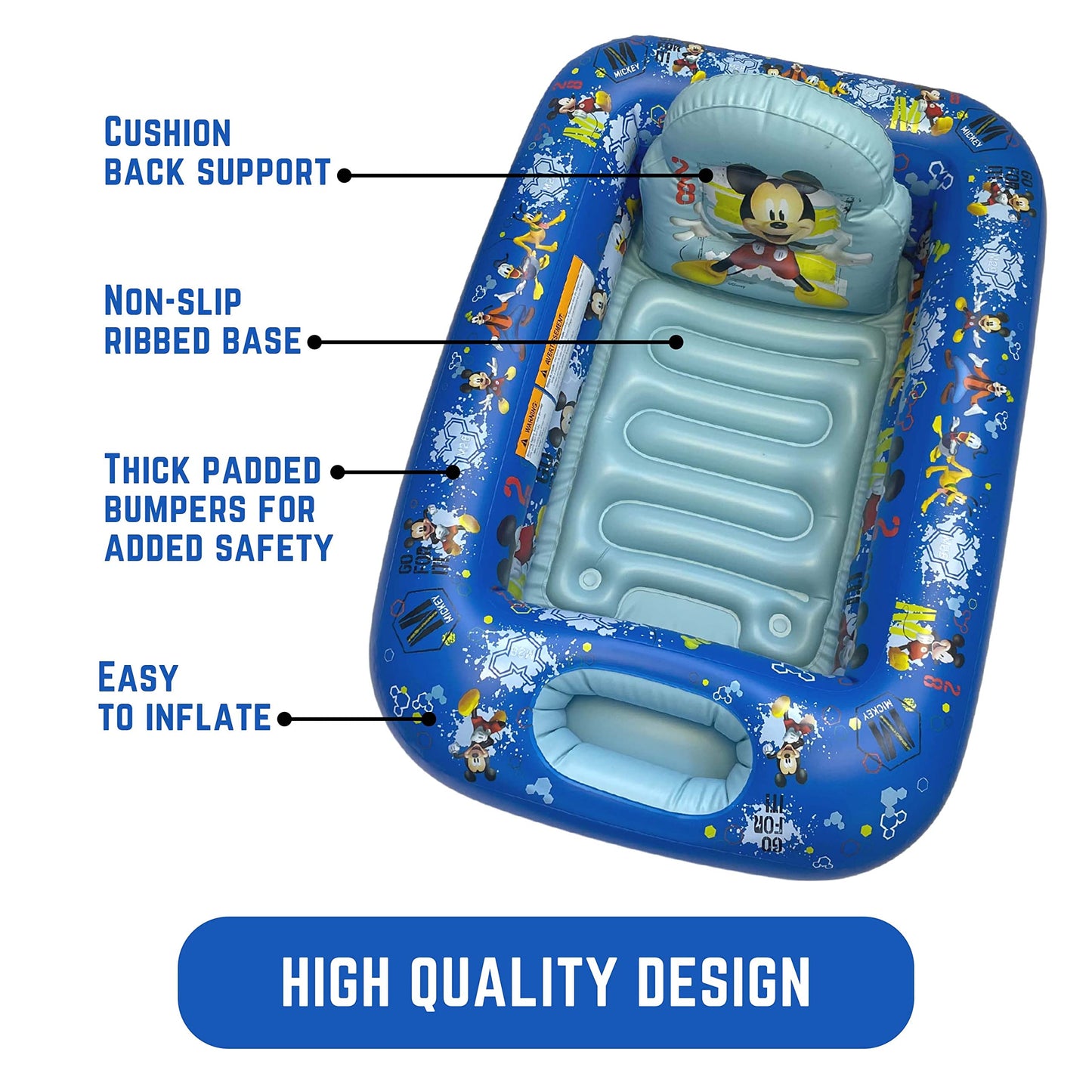 Disney Mickey Mouse Go for It Inflatable Tub - Baby Bathtub